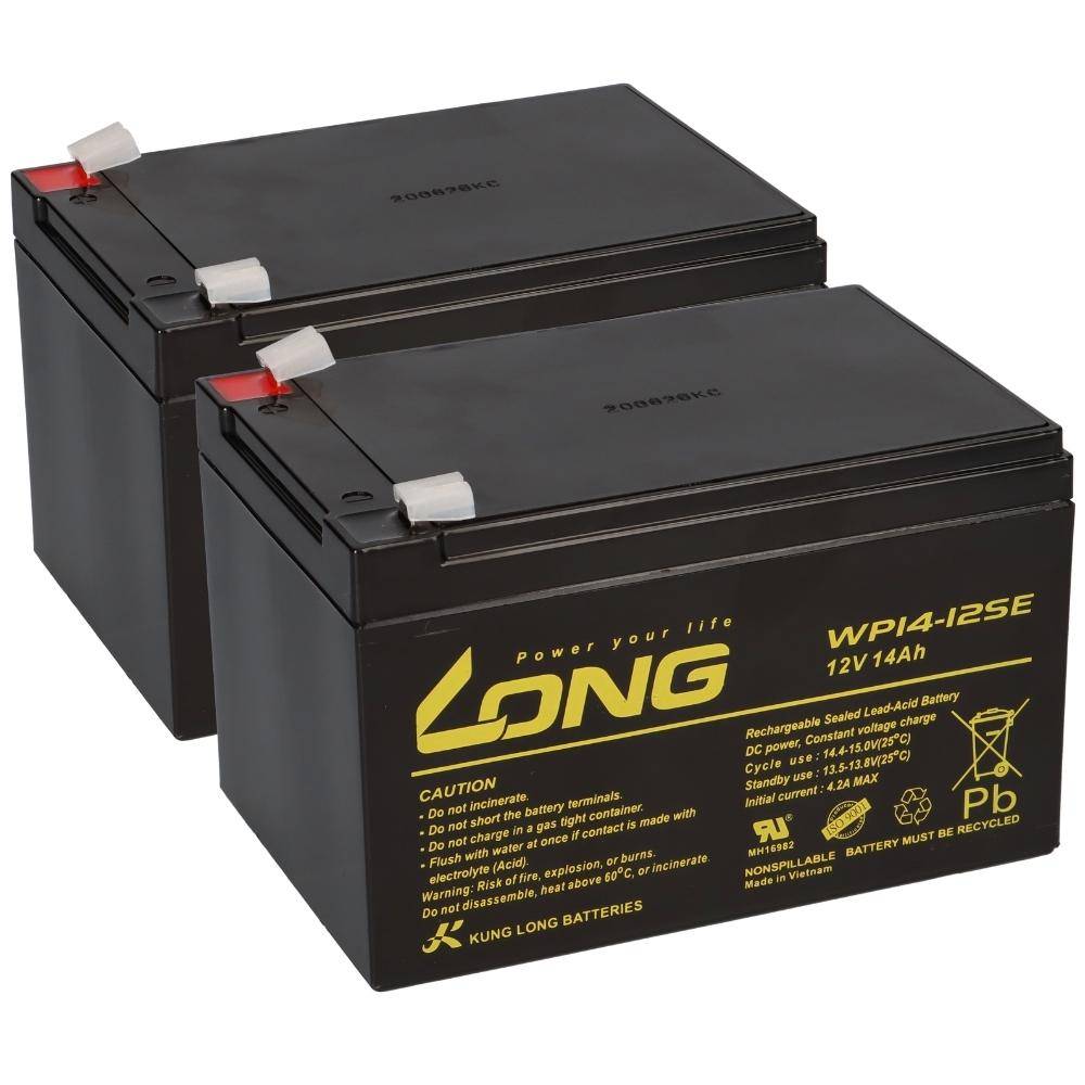 Kung Long WP14-12SE Akku-Satz 24V 14Ah für 24V E-Roller, E-Scooter, Quad und E-Bike – 2x 12V AGM
