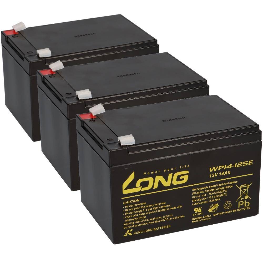 36V 3x 12V 14Ah AGM BLEI AKKU kompatibel ELEKTRO SCOOTER Vision 1000