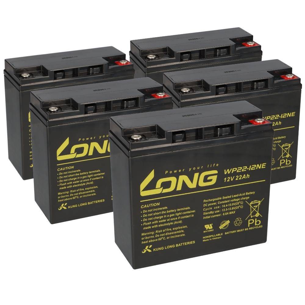 5x Kung Long WP22-12NE AGM-Akkus 12V 22Ah (60V) – für SXT Raptor 1200