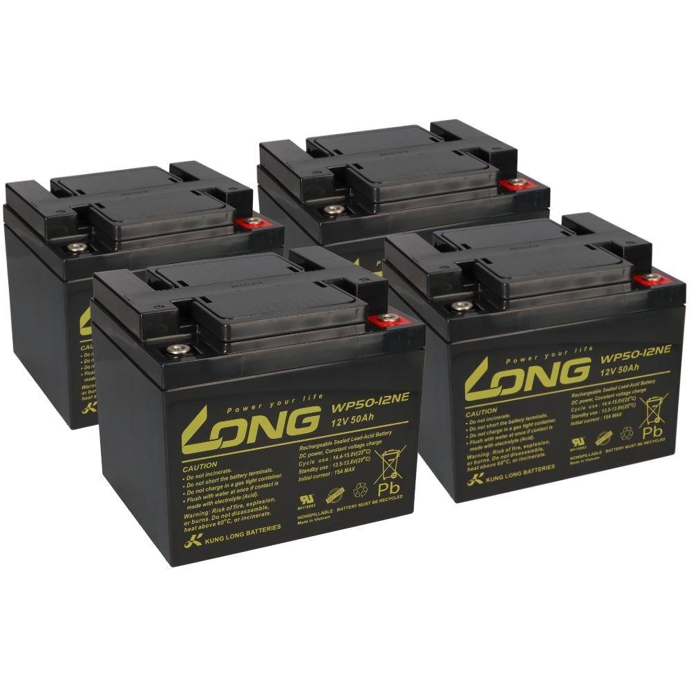 Akku-Satz 48V 50Ah mit 4x Kung Long WP50-12NE für Elektro-Scooter 90S 4 kW