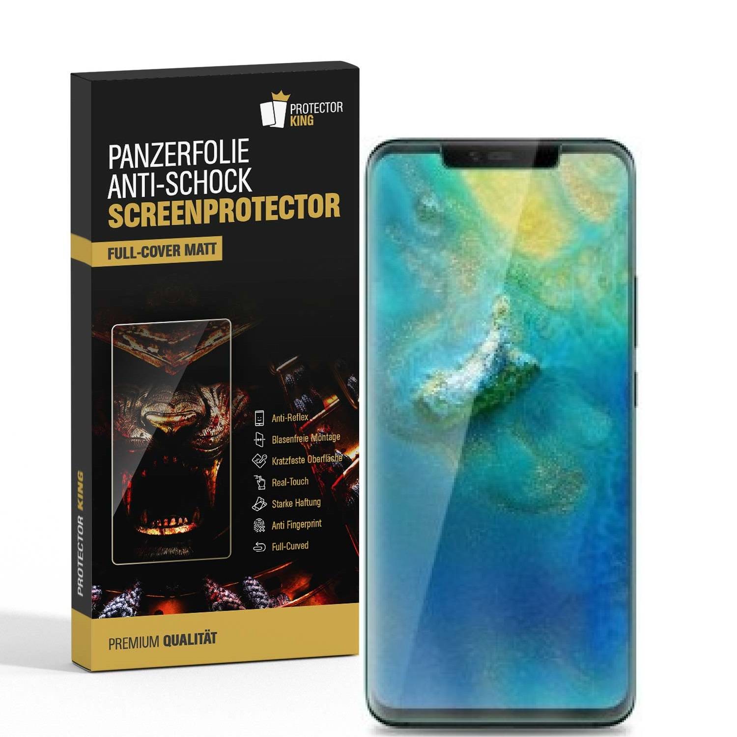 2x Panzerfolie für Huawei Mate 20 Pro FULL COVER Displayfolie Schutzfolie MATT