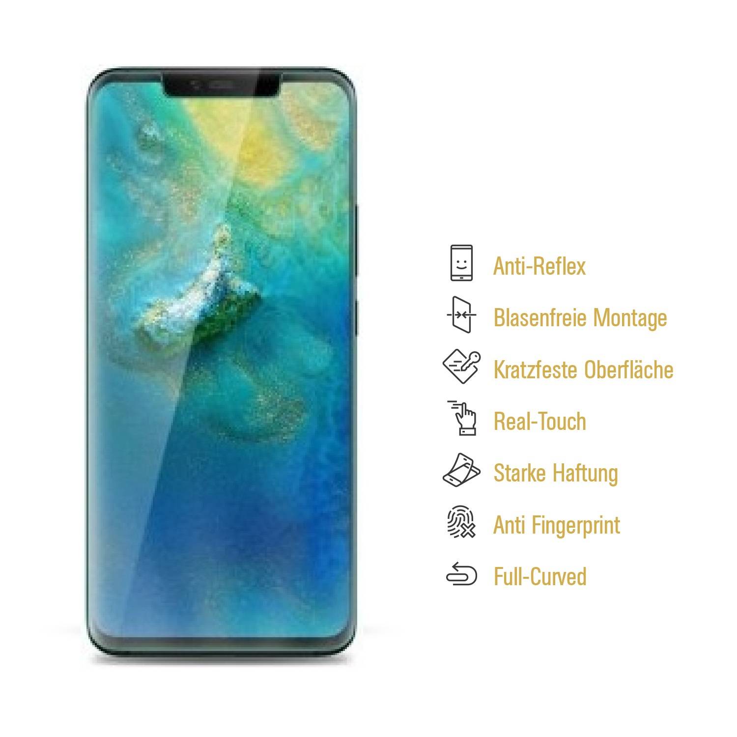 4x Panzerfolie für Huawei Mate 20 Pro FULL COVER Displayfolie Schutzfolie MATT