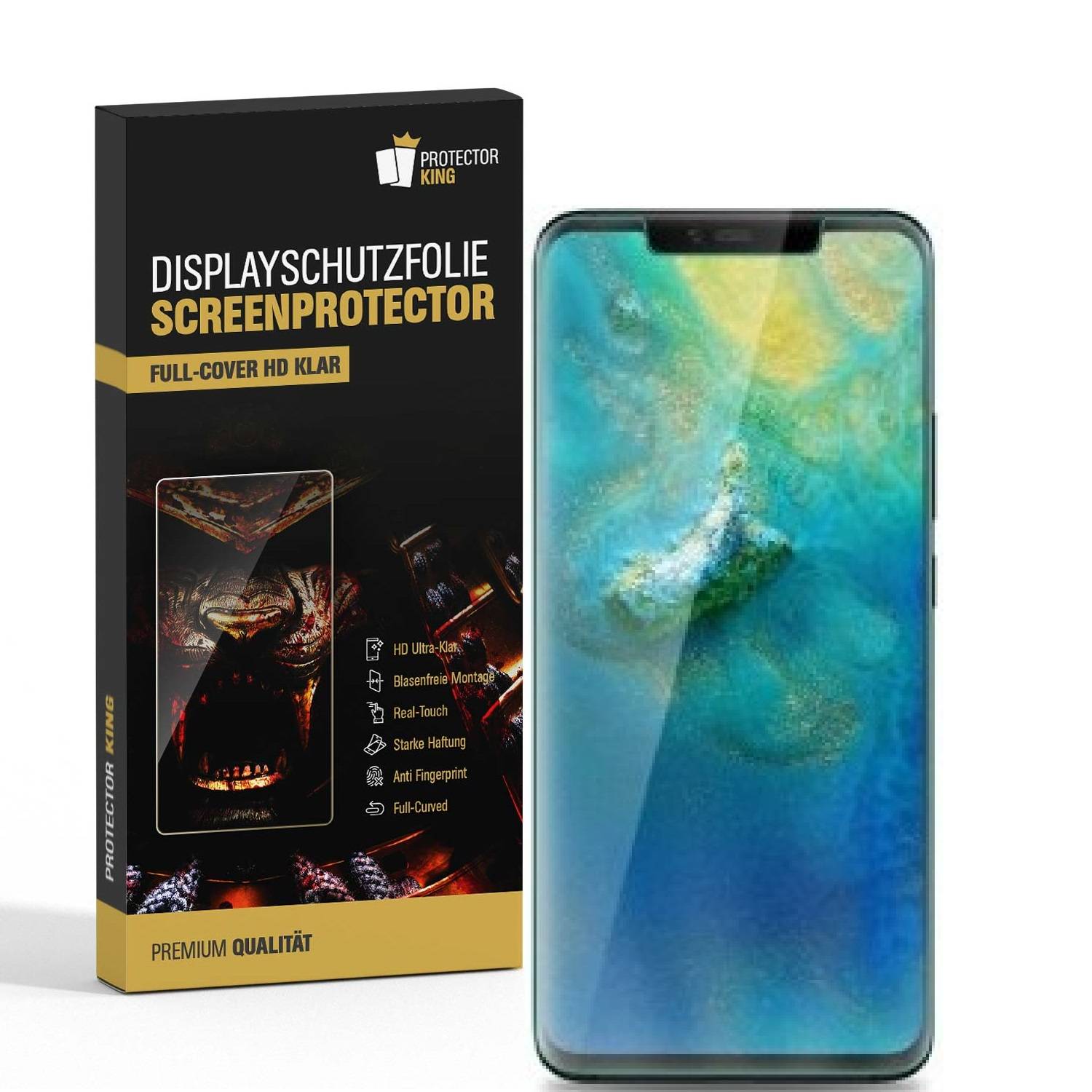 2x Displayschutzfolie für Huawei Mate 20 Pro FULL COVER Displayfolie HD KLAR