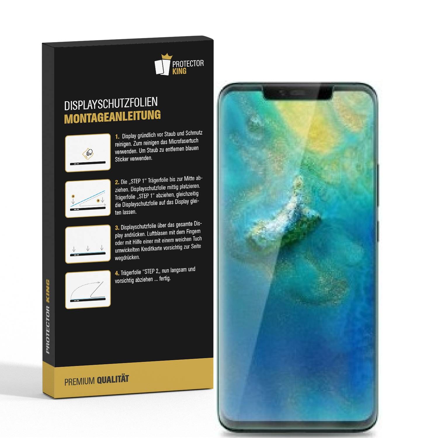 2x Displayschutzfolie für Huawei Mate 20 Pro FULL COVER Displayfolie HD KLAR