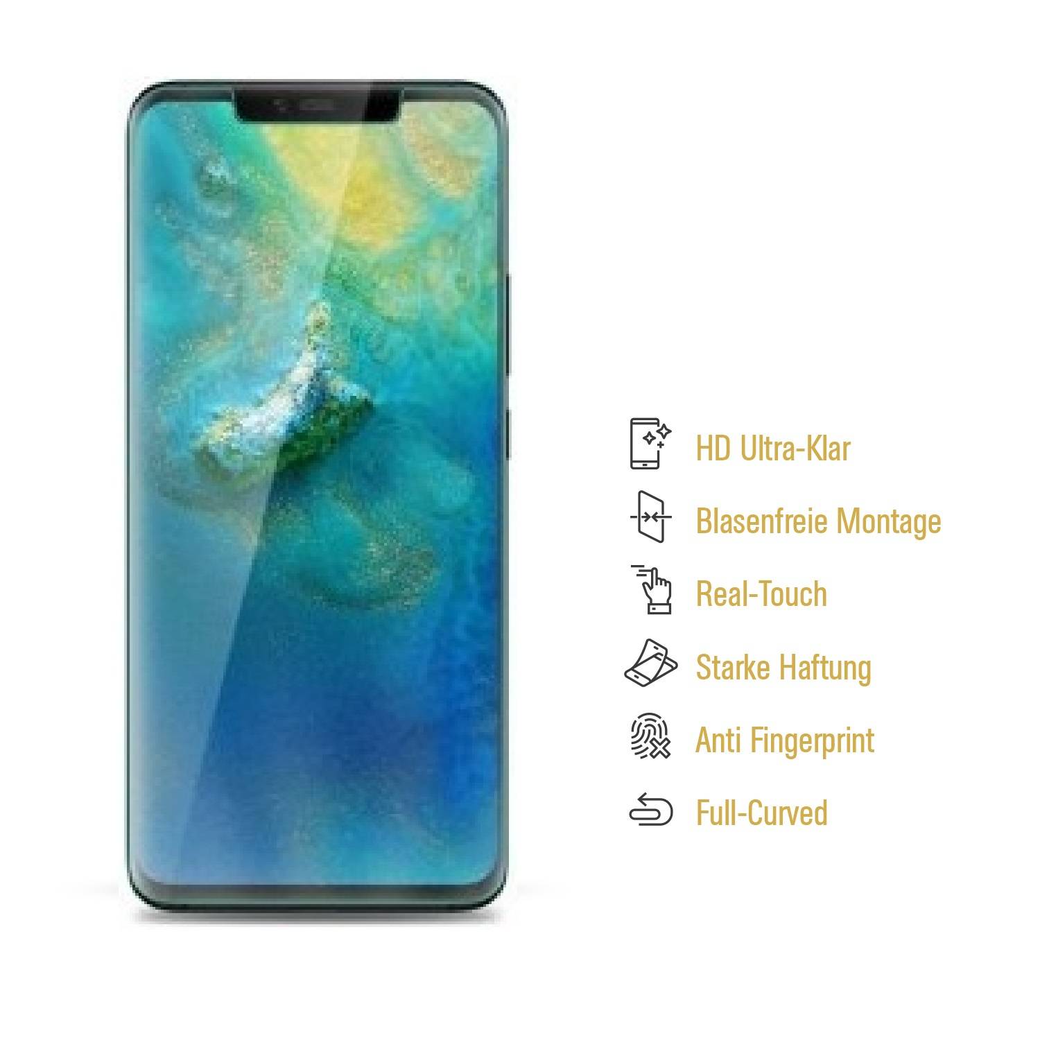 4x Displayschutzfolie für Huawei Mate 20 Pro FULL COVER Displayfolie HD KLAR