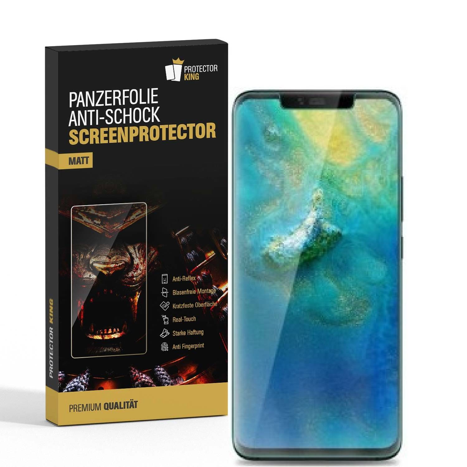 3x Panzerfolie für Huawei Mate 20 Lite ANTI-SCHOCK Displayschutzfolie MATT