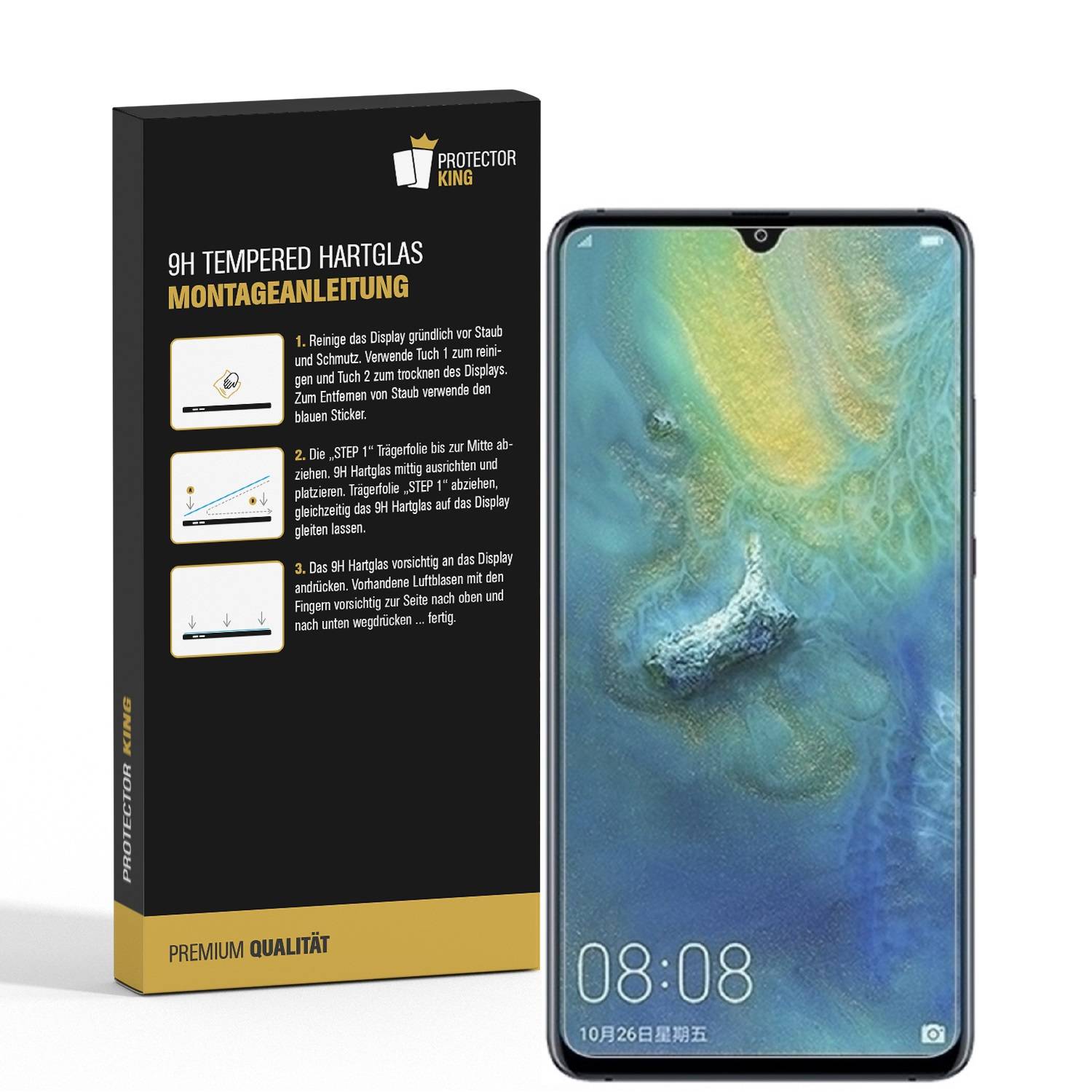 2x 9H Hartglas für Huawei Mate 20 Panzerfolie Displayschutz Schutzglas HD KLAR Panzerglas Schutzfolie