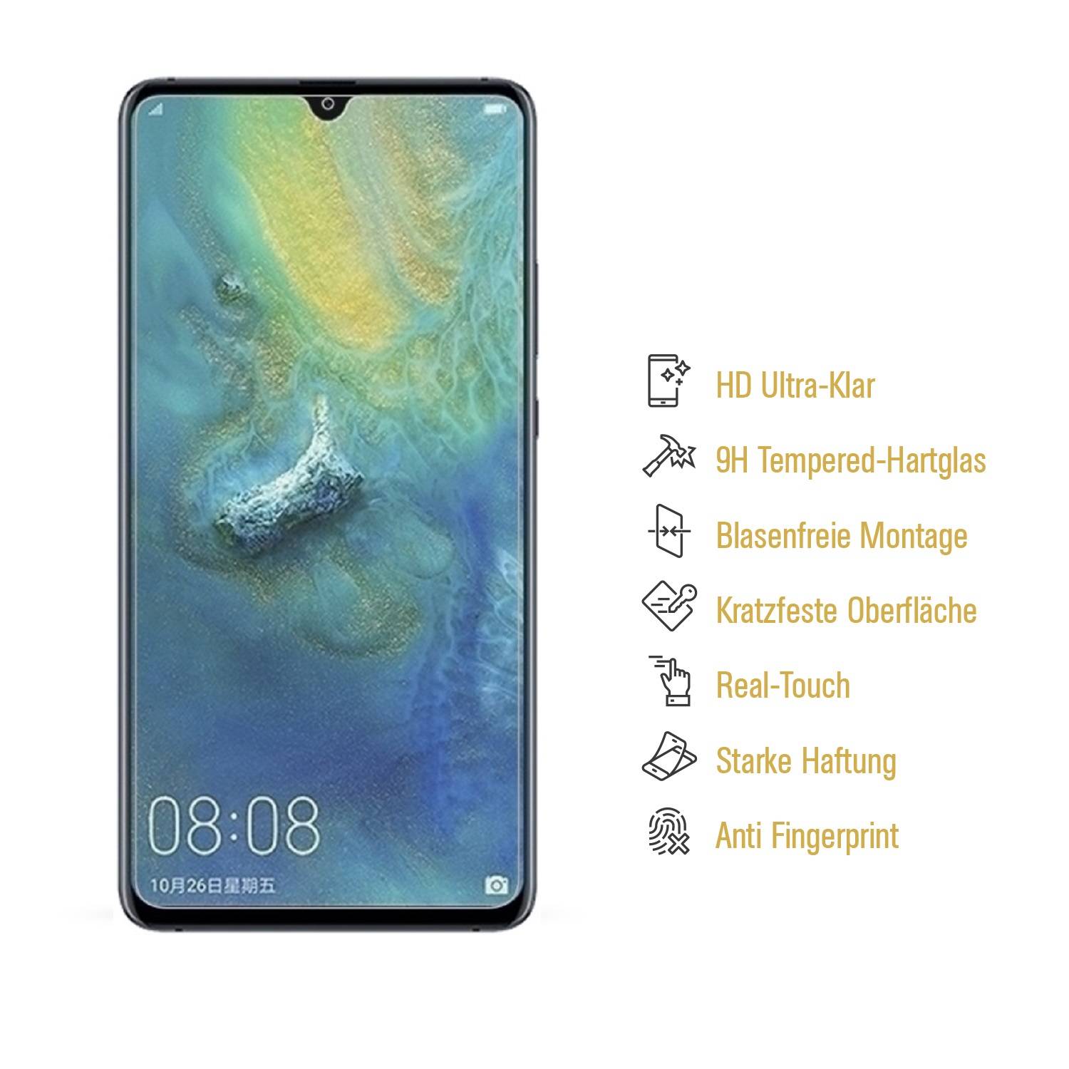 2x 9H Hartglas für Huawei Mate 20 Panzerfolie Displayschutz Schutzglas HD KLAR Panzerglas Schutzfolie