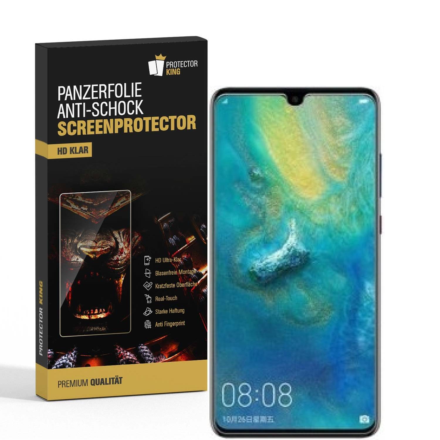 2x Panzerfolie für Huawei Mate 20X ANTI-SCHOCK Displayfolie Schutzfolie HD KLAR