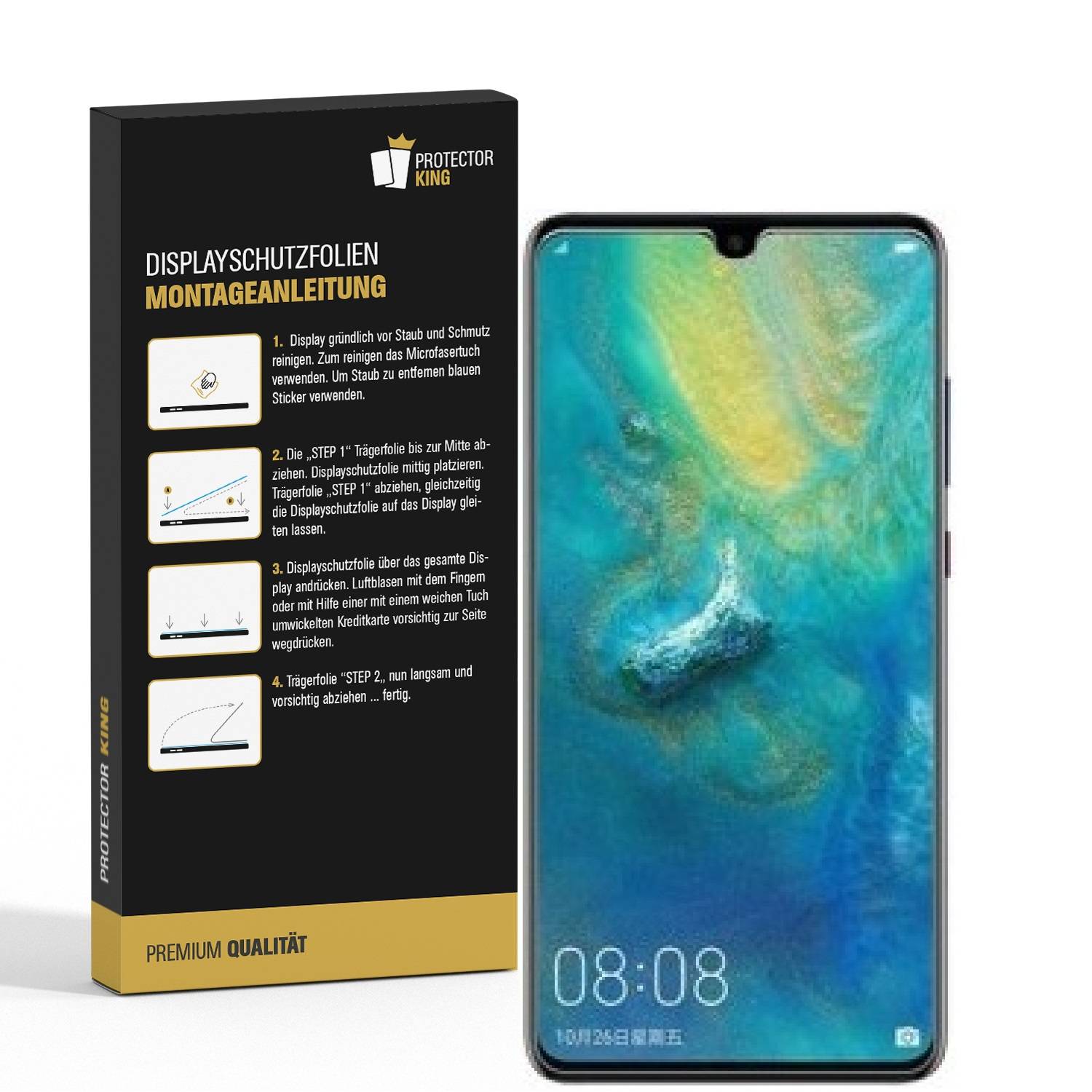 4x Panzerfolie für Huawei Mate 20X ANTI-SCHOCK Displayfolie Schutzfolie MATT