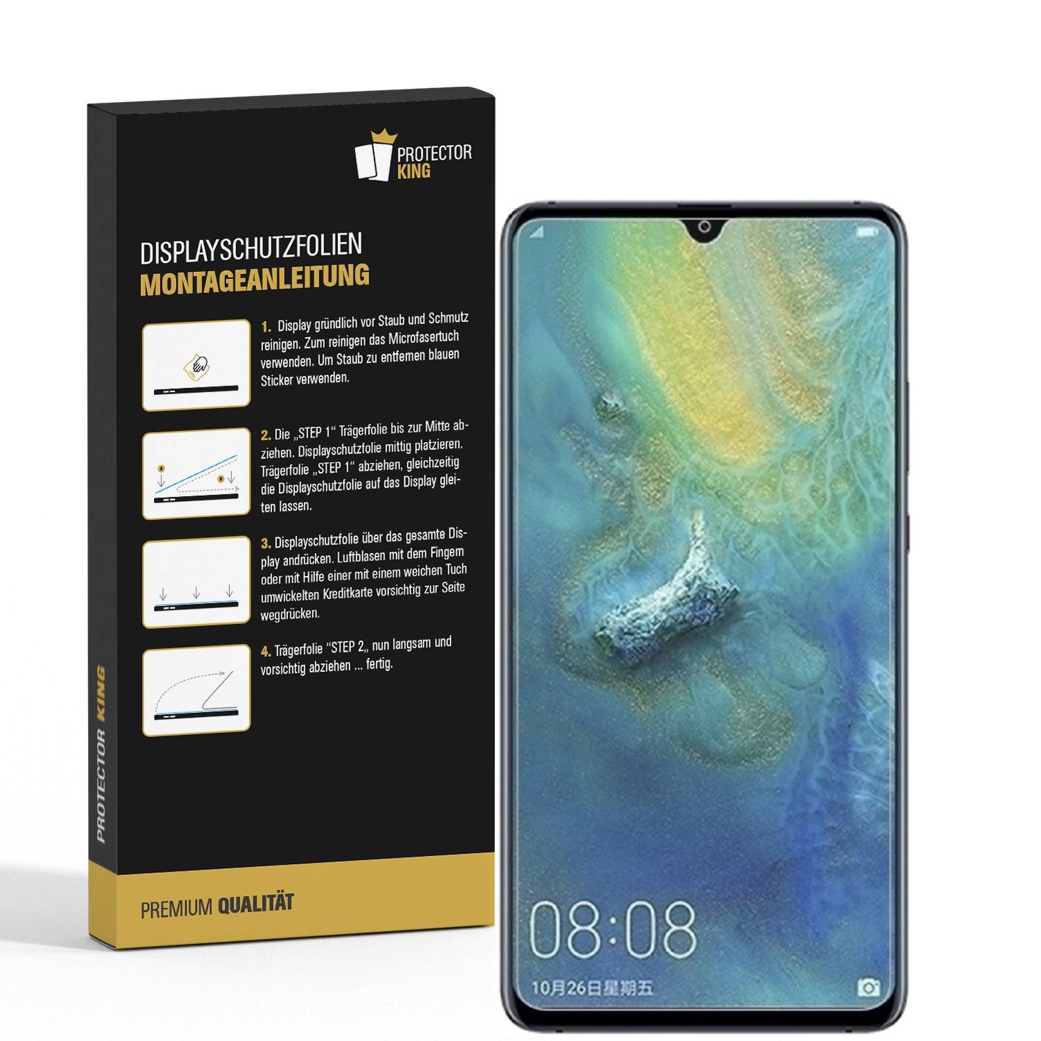 2x Panzerfolie für Huawei Mate 20 ANTI-SCHOCK Display Displayschutzfolie MATT