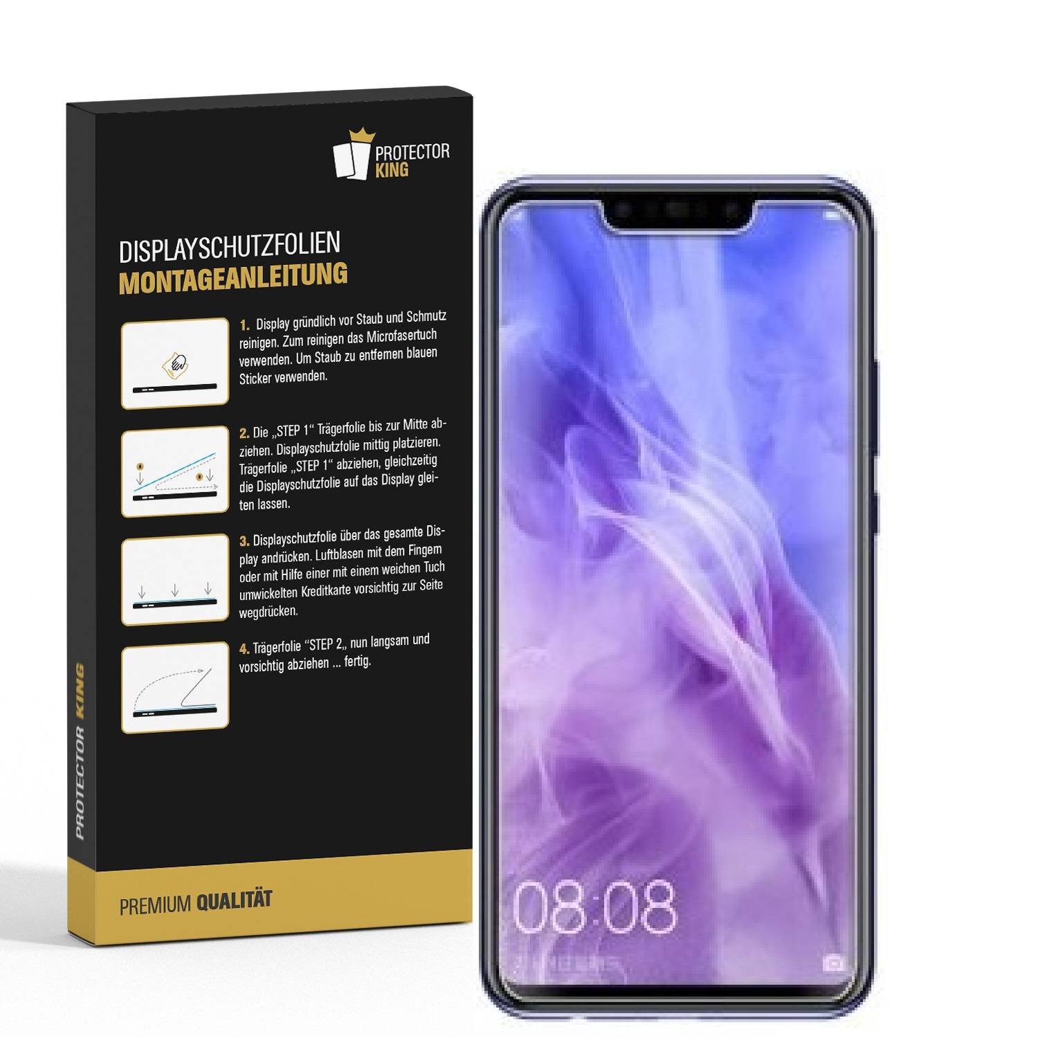 2x Panzerfolie für Huawei Nova 3 ANTI-SCHOCK Displayfolie Displayschutzfolie KLAR