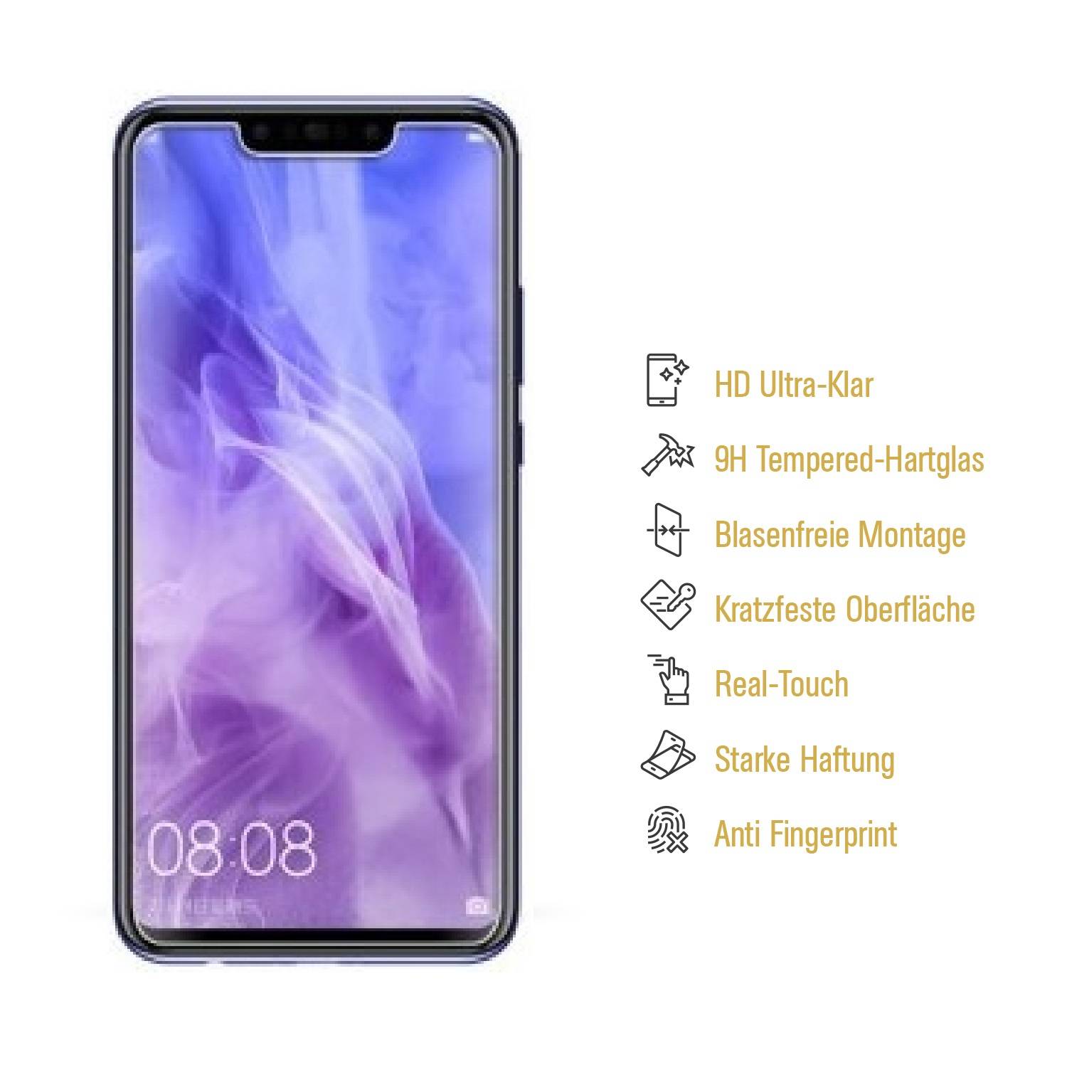 3x 9H Hartglas für Huawei Nova 3 Displayschutz Schutzglas Schutzfolie Panzerfolie Panzerglas Displayglas Tempered Glasfolie Sicherheitsglas Echtglas