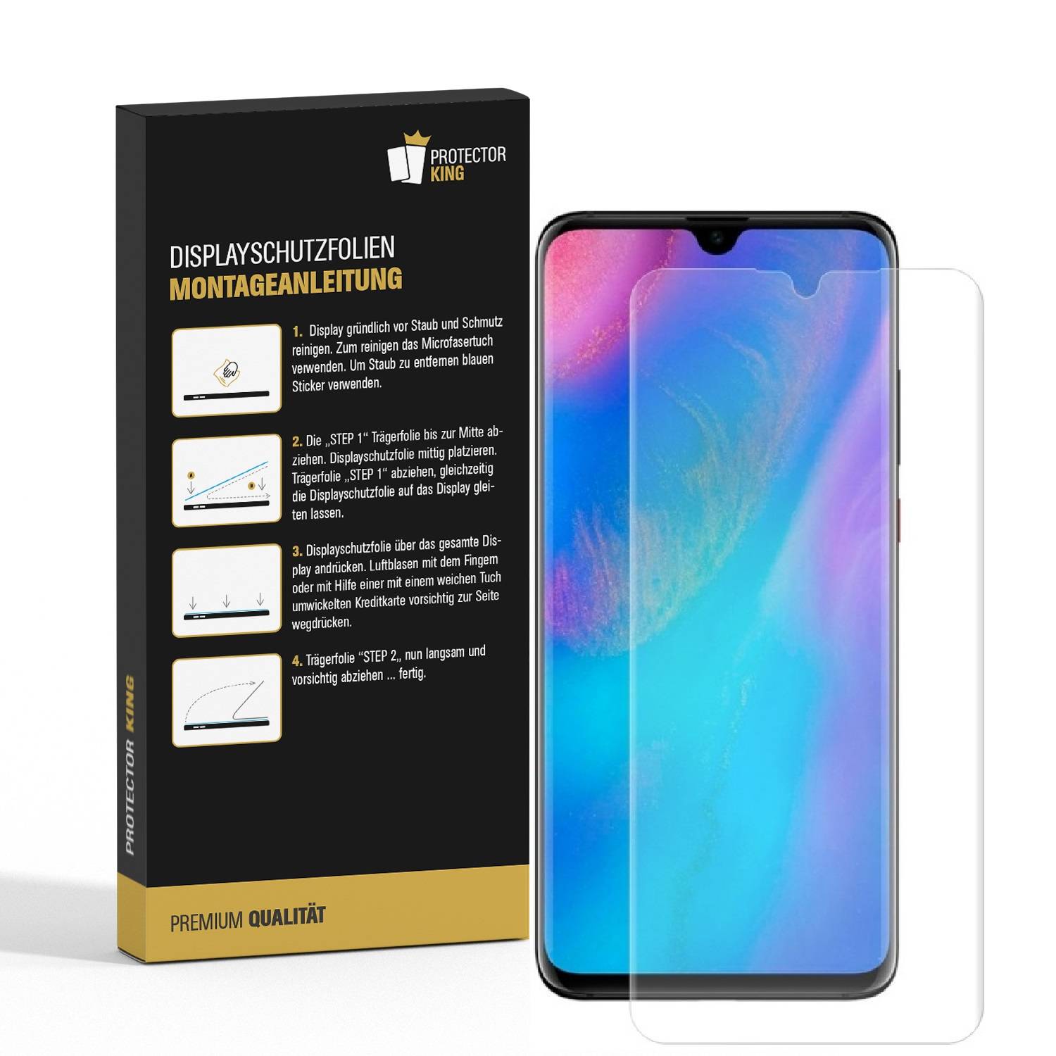 6x Panzerfolie für Huawei P30 ANTI-SHOCK Displayschutz Schutzfolie HD-KLAR PET Kunststoff Displayfolie Folie
