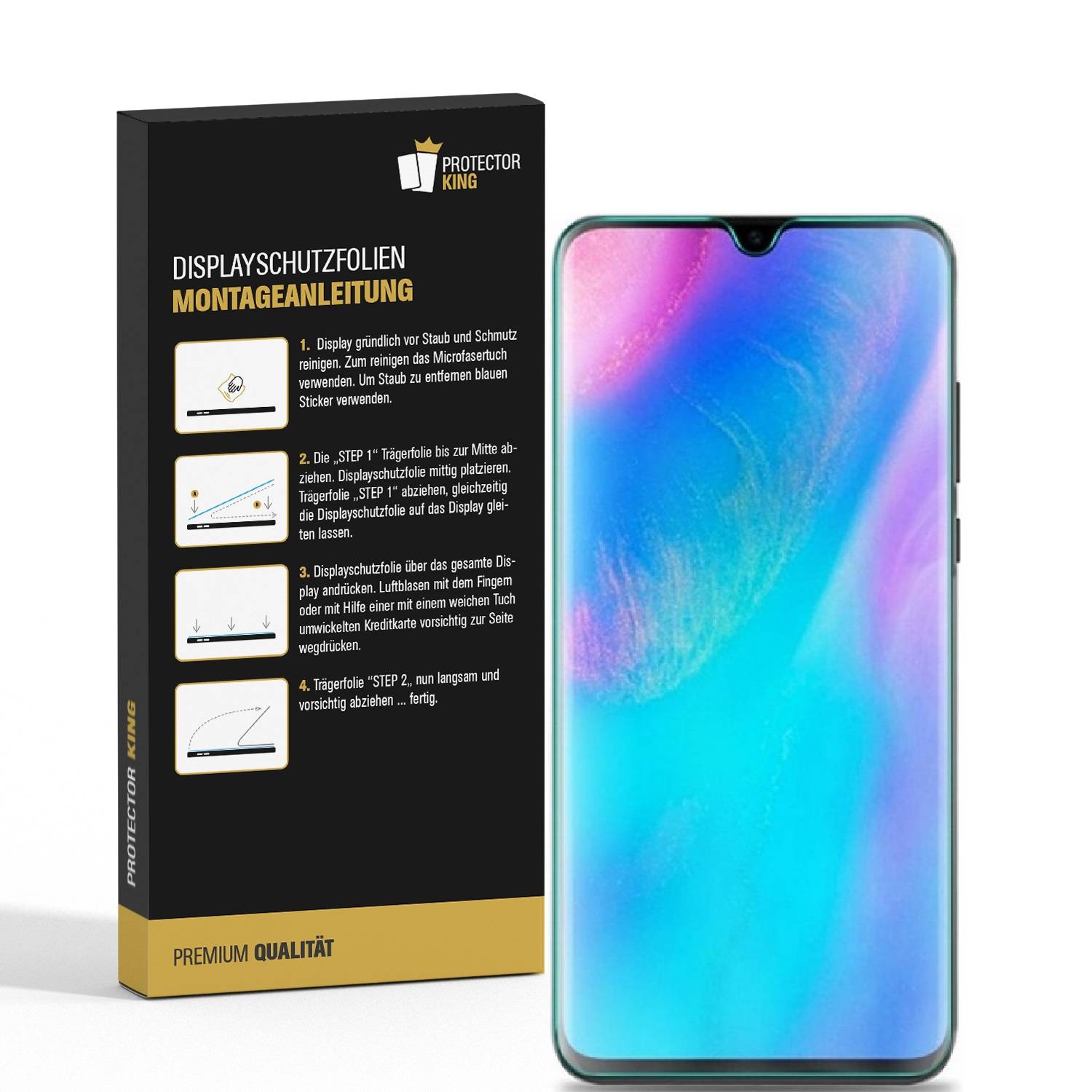 2x Displayschutzfolie für Huawei P30 Lite Displayfolie Schutzfolie HD ULTRA KLAR