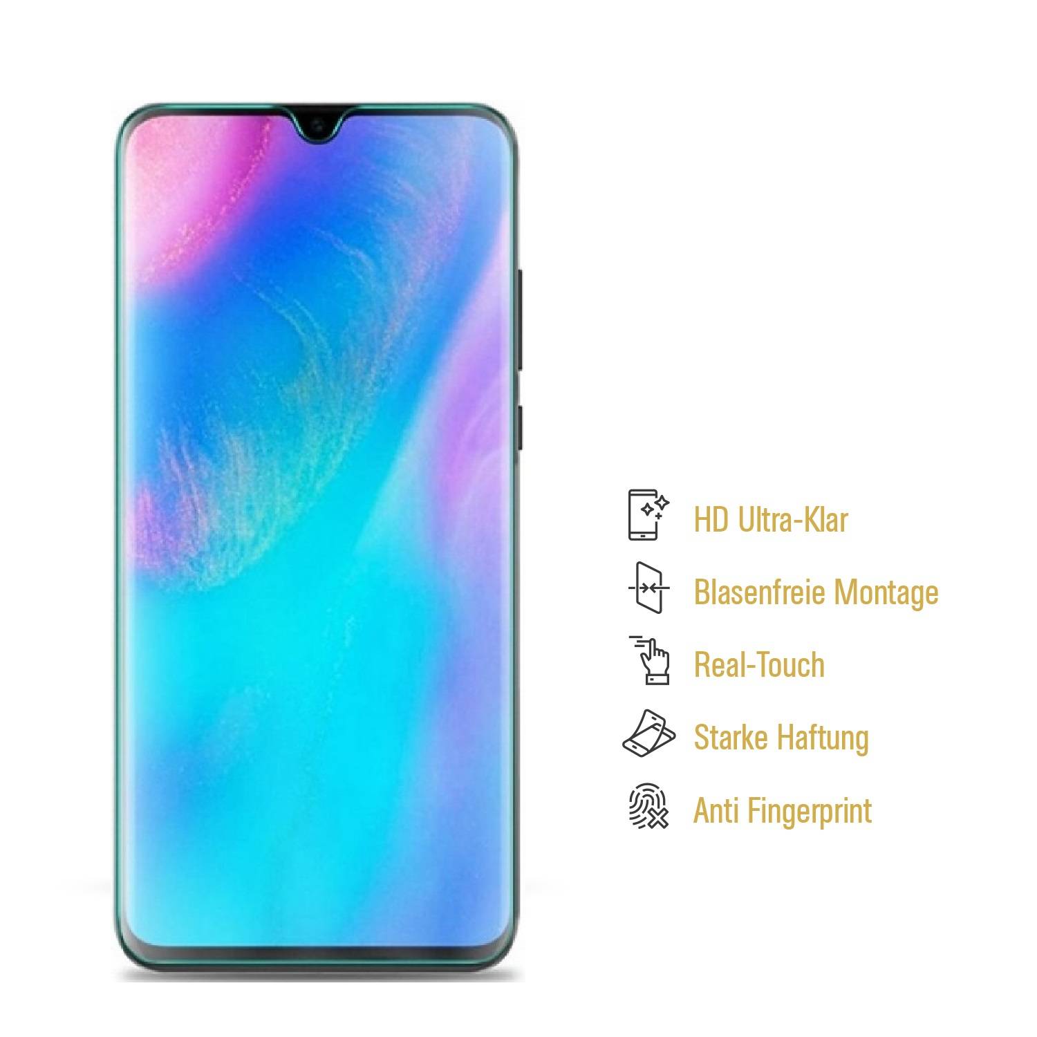 6x Displayschutzfolie für Huawei P30 Lite Displayfolie Schutzfolie HD ULTRA KLAR