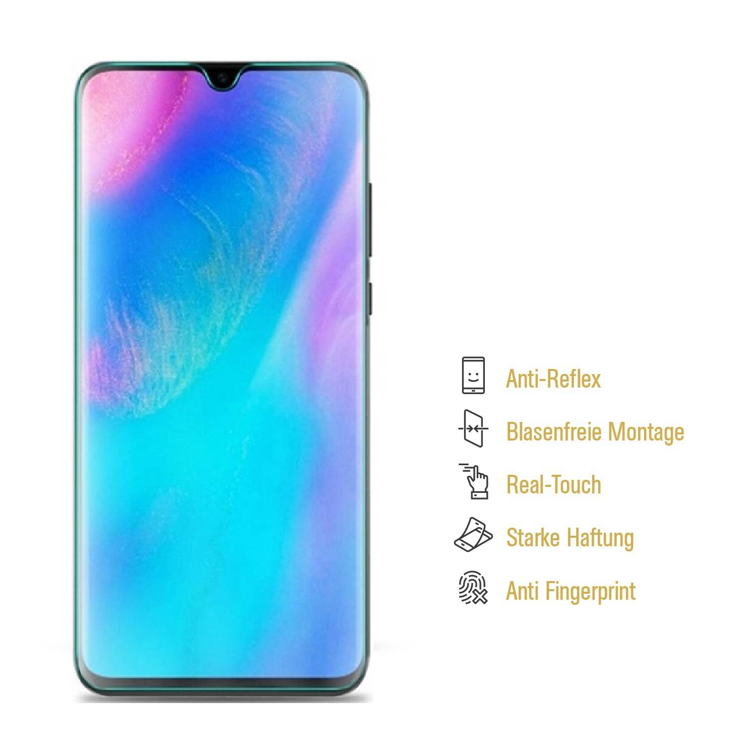 4x Displayschutzfolie für Huawei P30 Lite ANTI-REFLEX Displayfolie MATT