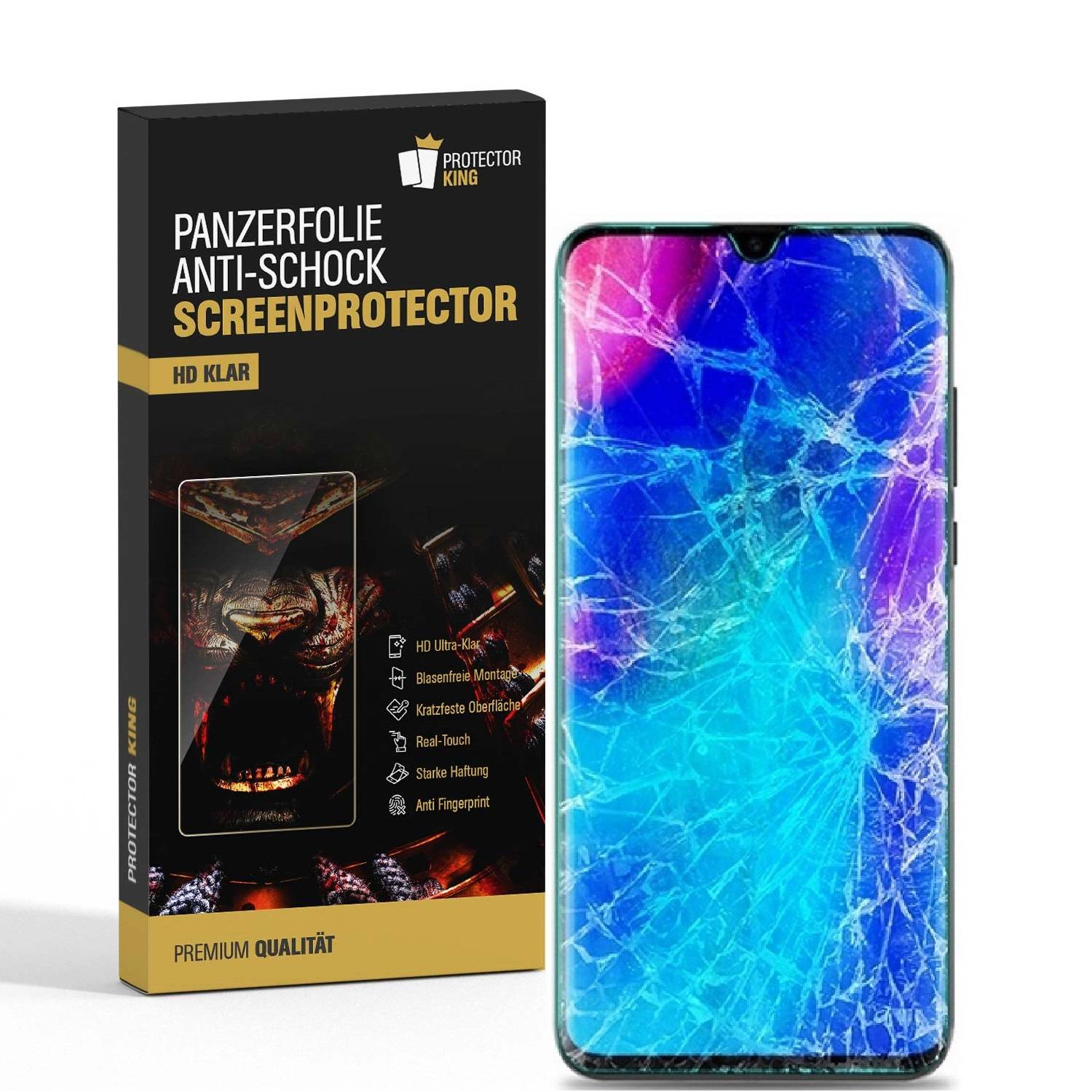 6x Panzerfolie für Huawei P30 Lite ANTI-SHOCK Displayschutz Schutzfolie HD-KLAR PET Kunststoff