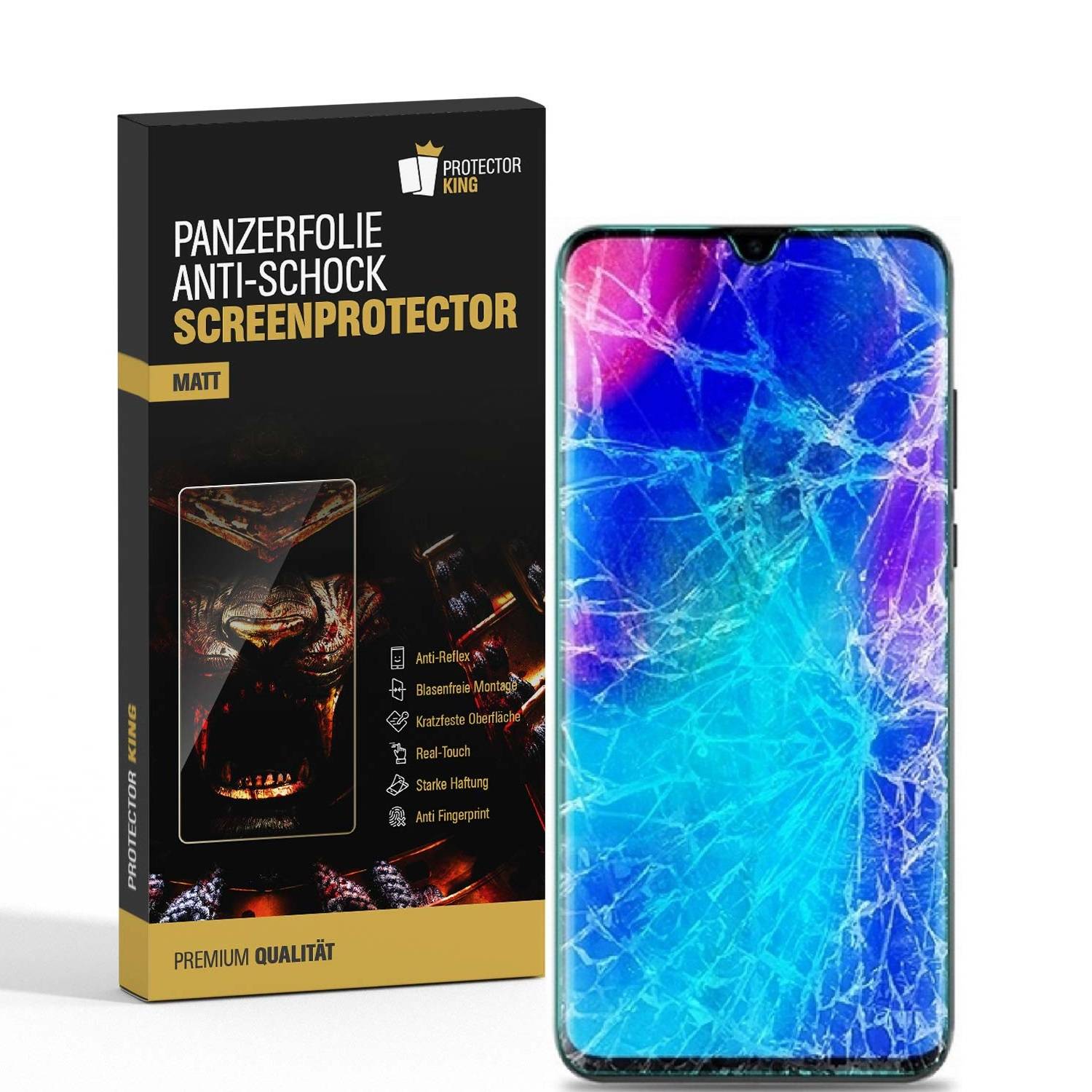 6x Panzerfolie für Huawei P30 Lite ANTI-SCHOCK Displayschutzfolie Folie MATT