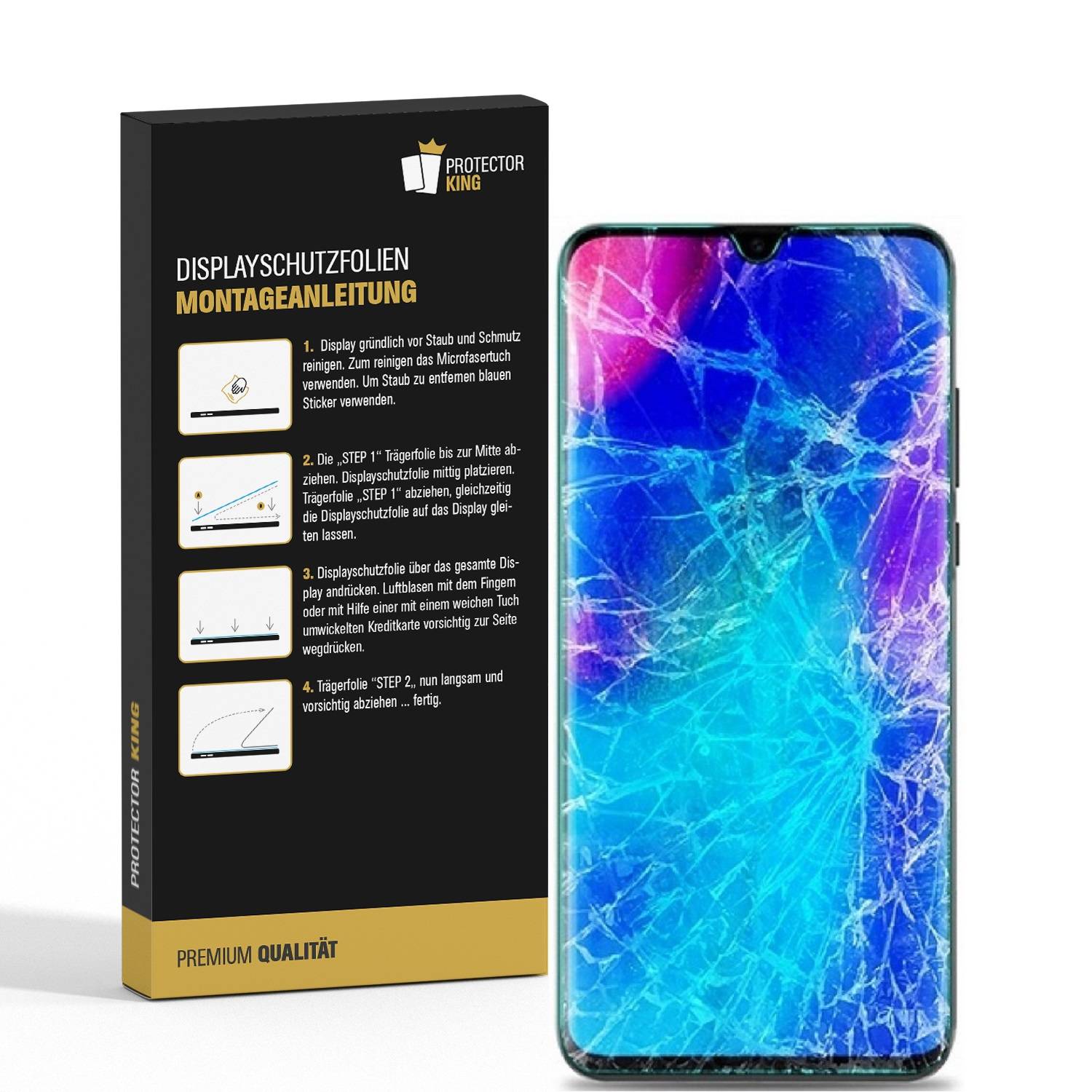 3x Panzerfolie für Huawei P30 Lite ANTI-SCHOCK Displayschutzfolie Folie MATT