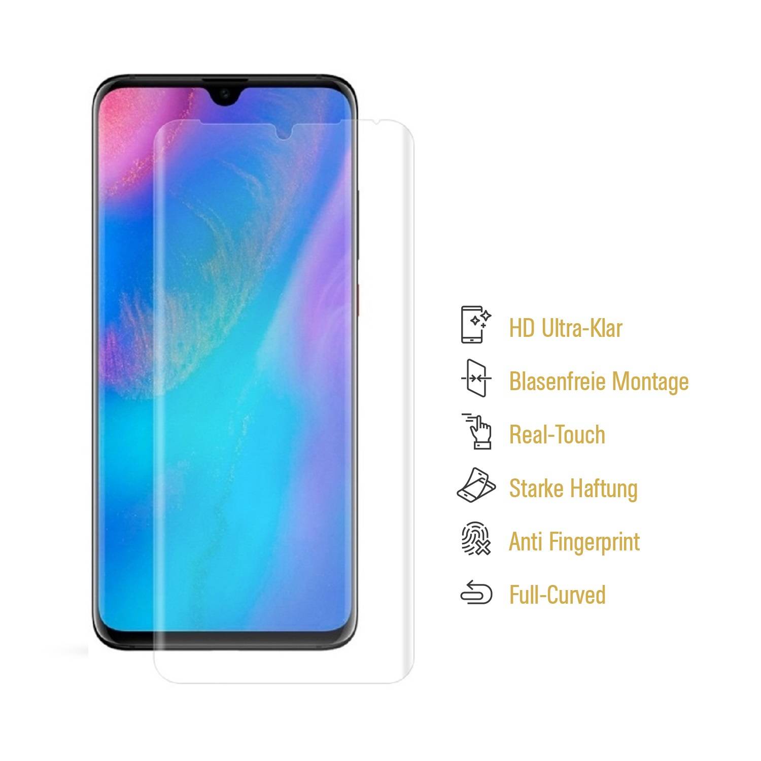 6x Displayfolie für Huawei P30 Pro FULL COVER CURVED Displayschutzfolie HD KLAR