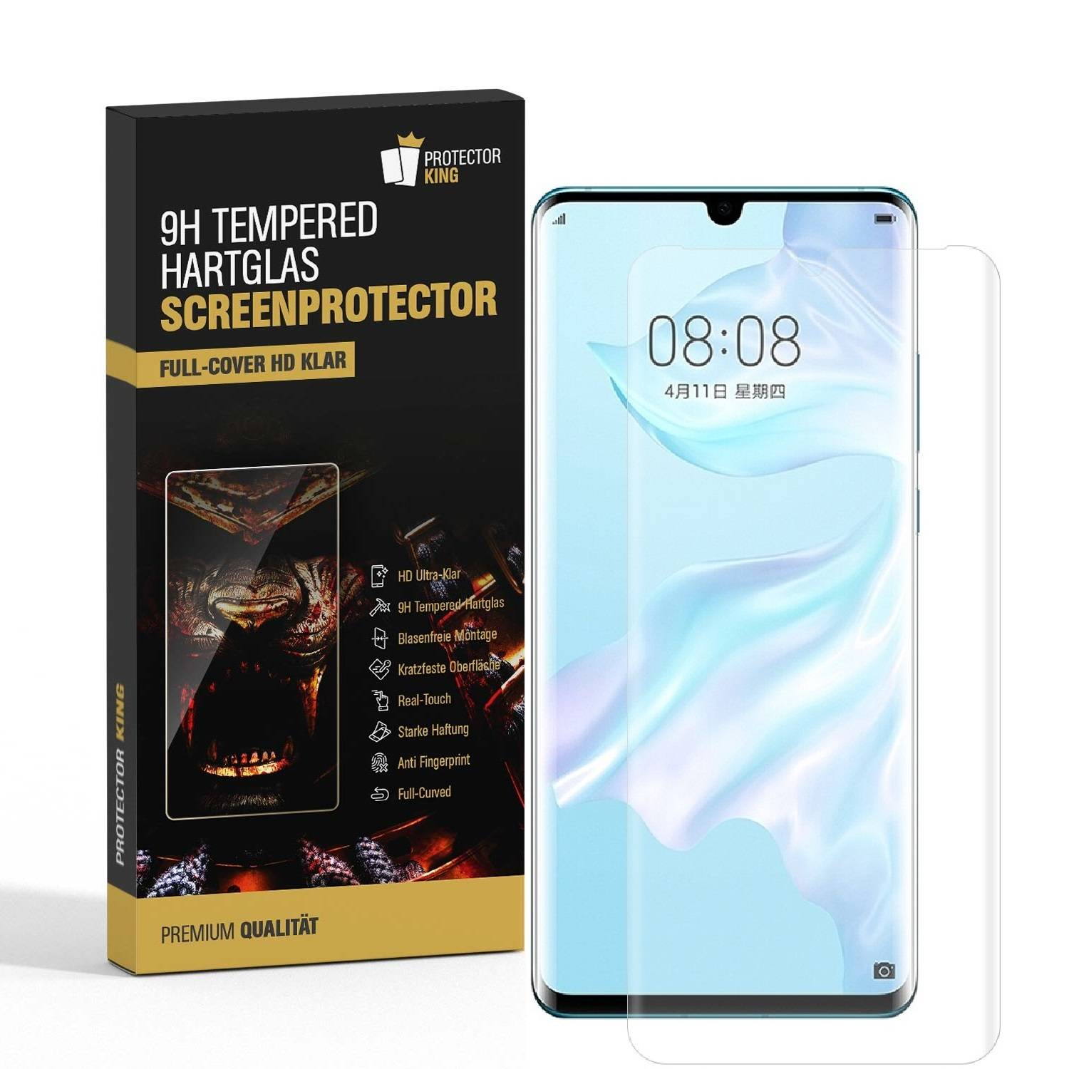 4x 9H Panzerglas für Huawei P30 Pro FULL CURVED Displayschutz Schutzglas Schutzfolie Panzerfolie HD KLAR