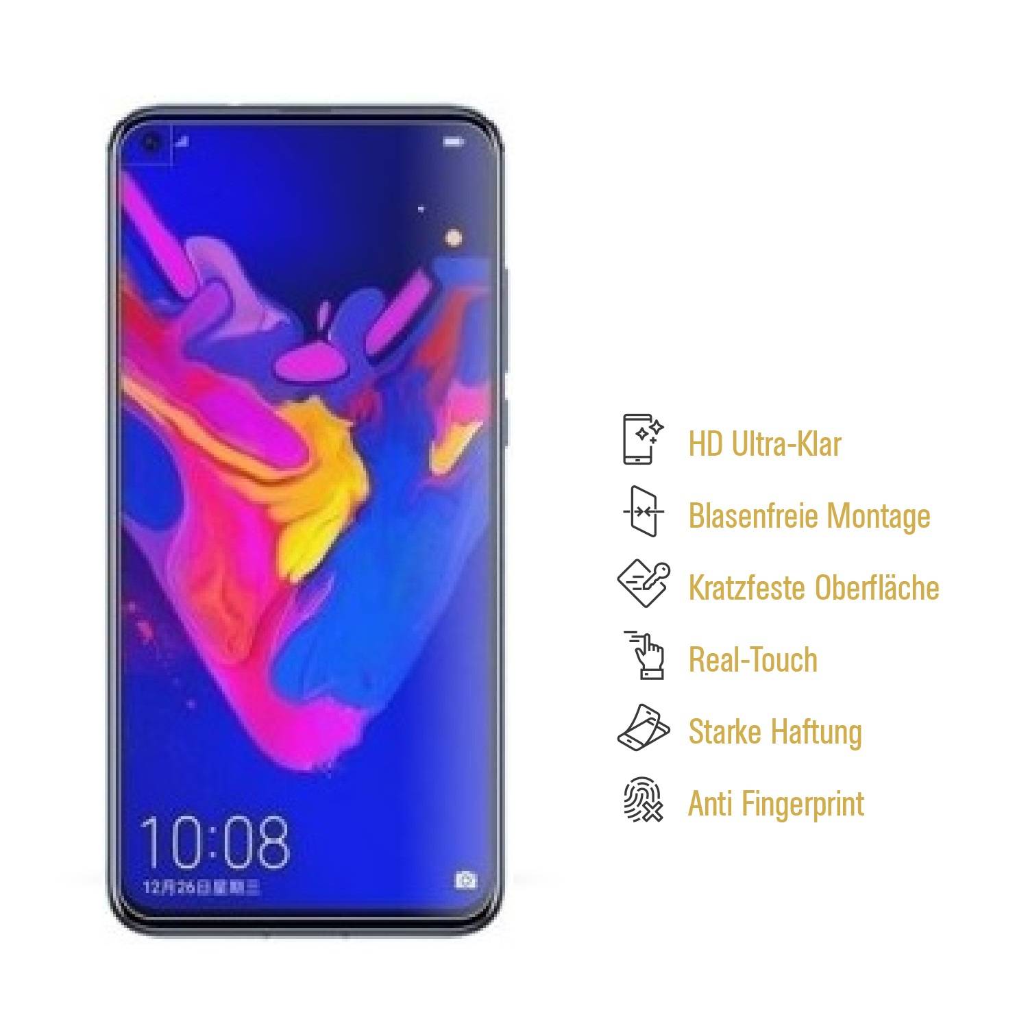 4x Panzerfolie für Huawei Nova 4 ANTI-SCHOCK Displayschutzfolie HD ULTRA KLAR