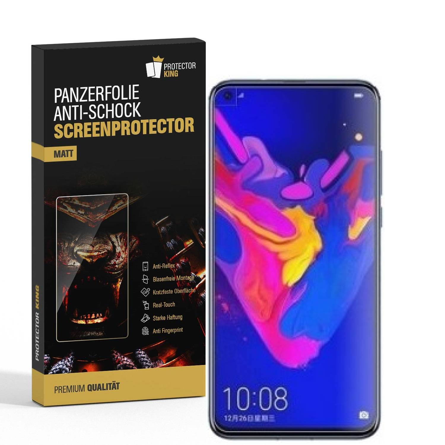 3x Panzerfolie für Huawei Nova 4 ANTI-SCHOCK Displayschutzfolie ANTI-REFLEX MATT