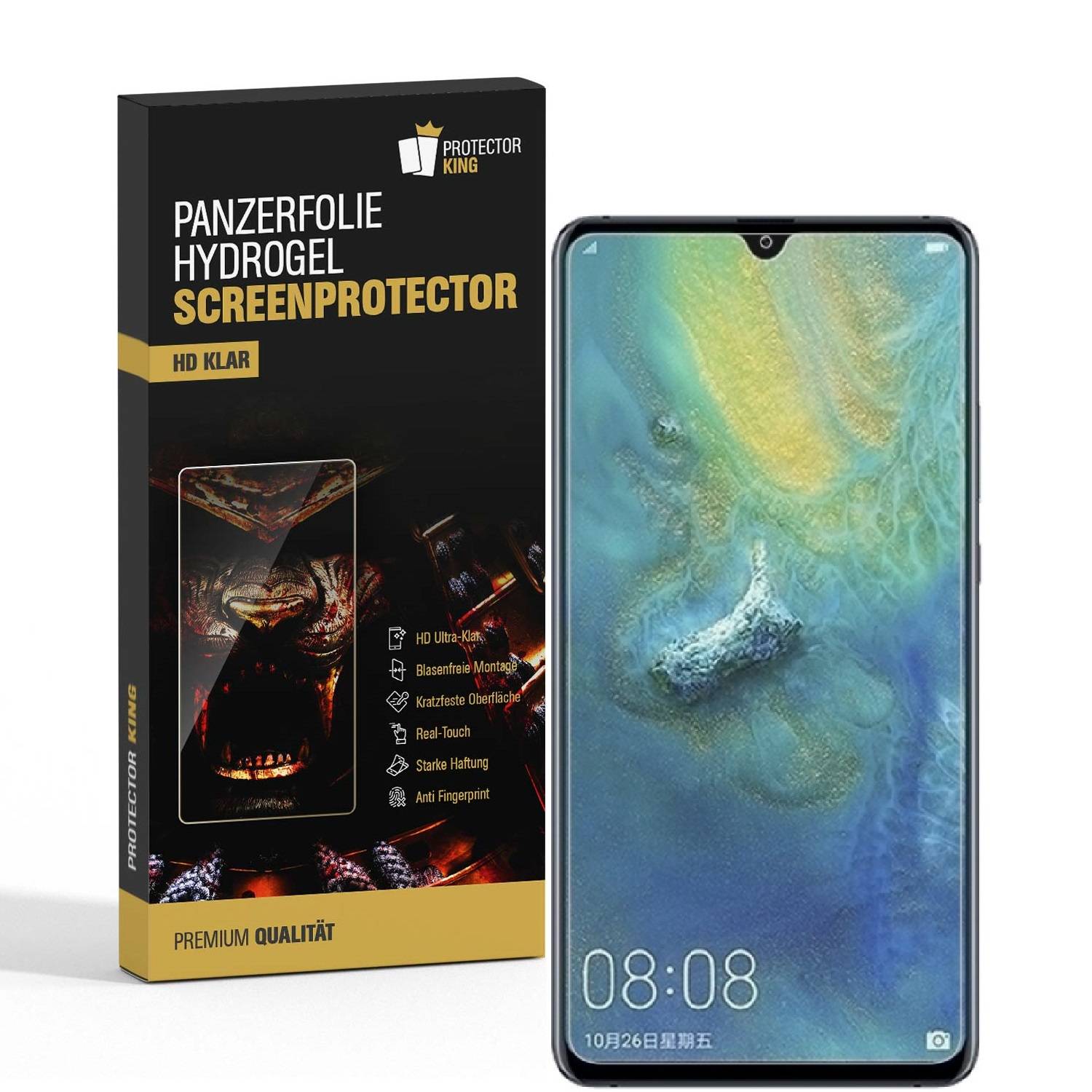 2x Hydrogel-Glass für Huawei Mate 20 Selbstheilend für Micro Kratzer 3D KLAR Panzerfolie Displayschutz Schutzfolie Screen-Protector