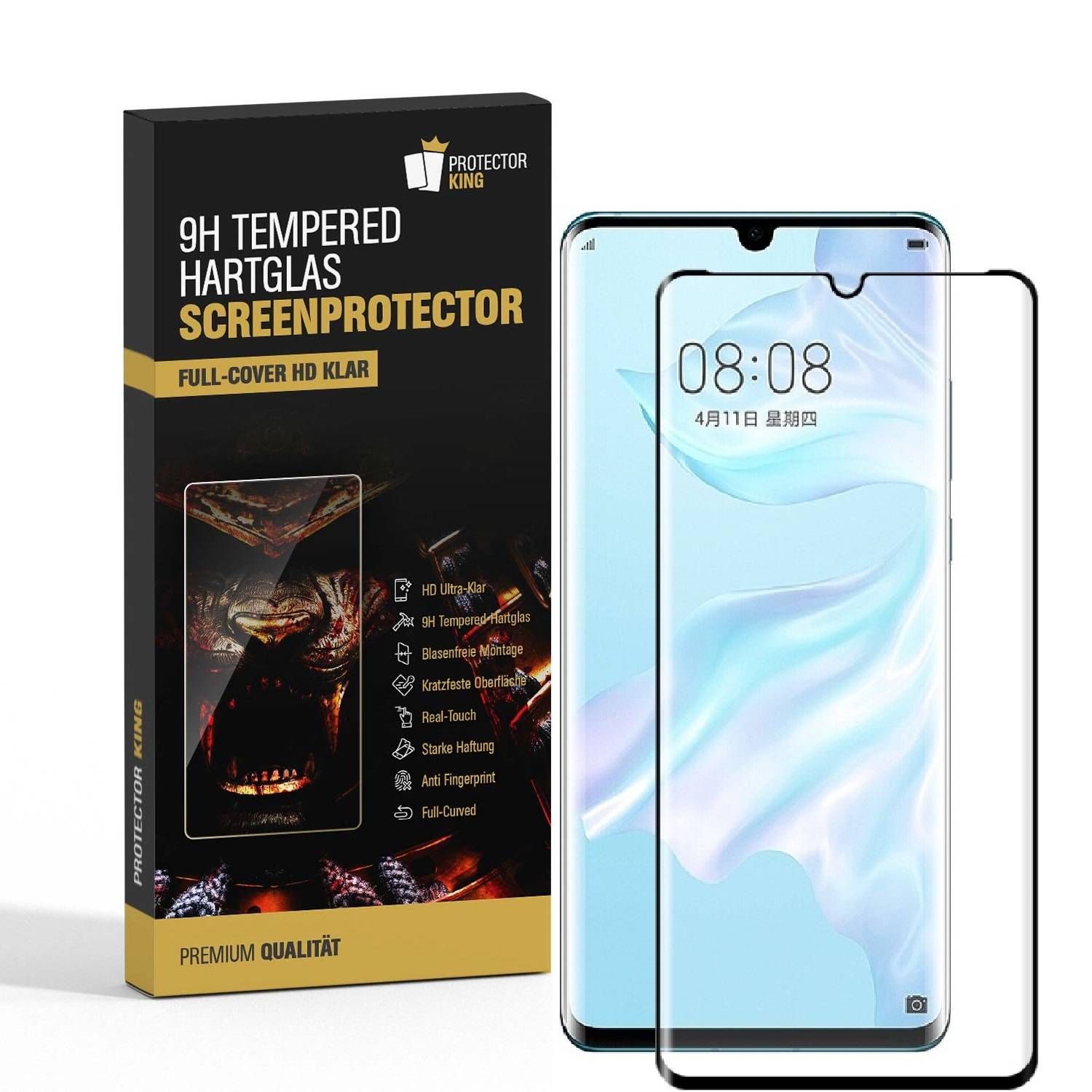 3x 9H Panzerglas für Huawei P30 Pro FULL CURVED Displayschutz Schutzglas Schutzfolie Panzerfolie HD KLAR