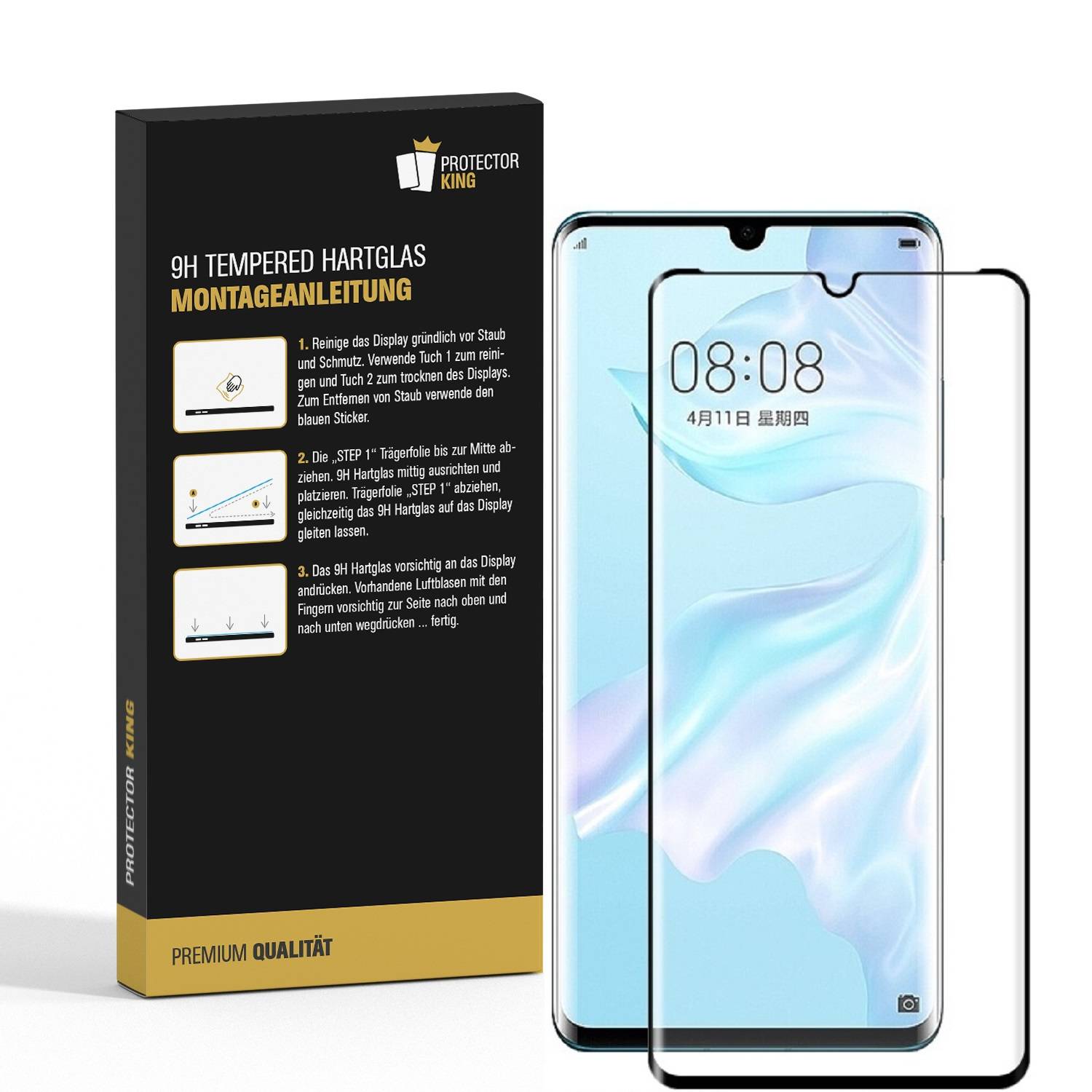 2x 9H Panzerglas für Huawei P30 Pro FULL CURVED Displayschutz Schutzglas Schutzfolie Panzerfolie HD KLAR