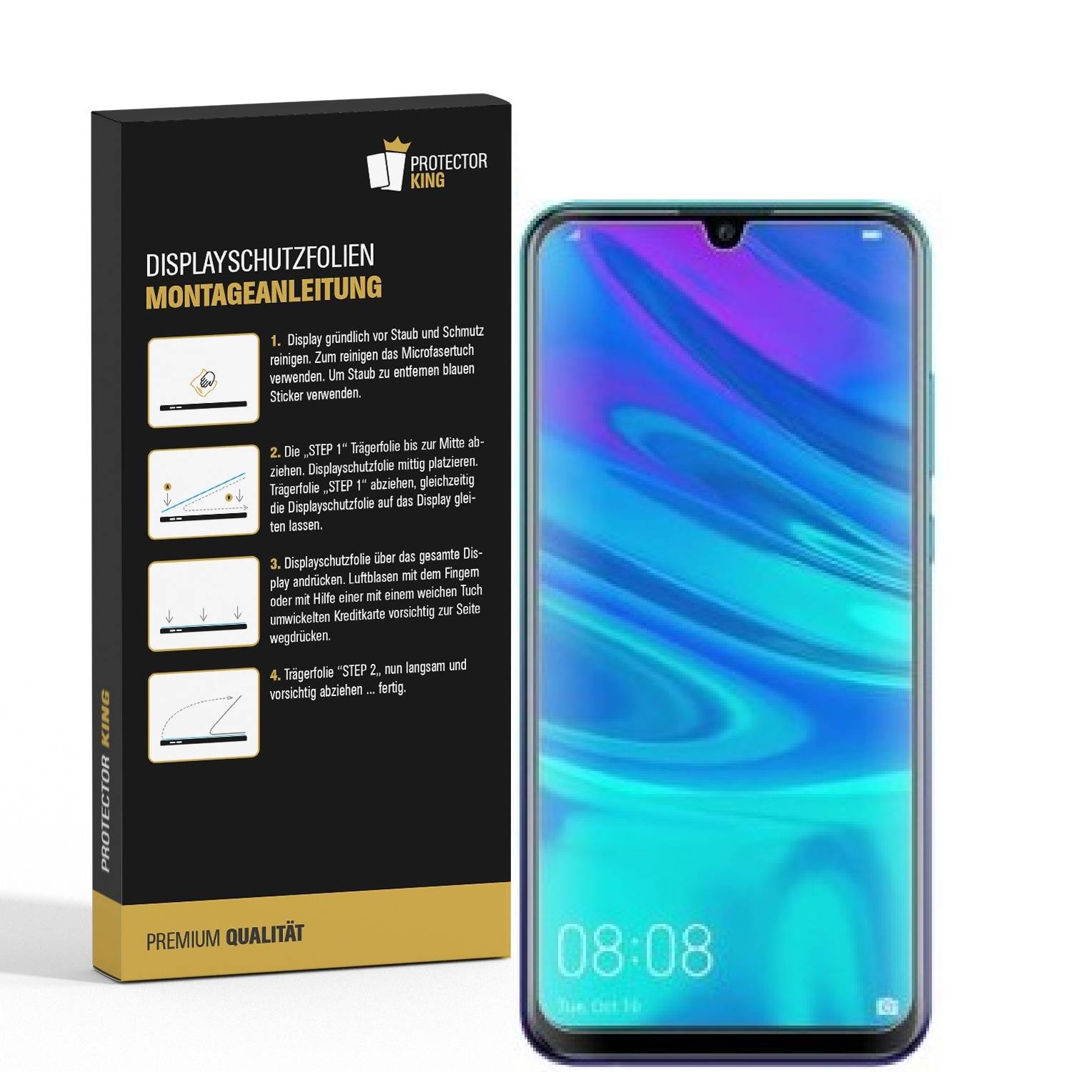 4x Panzerfolie für Huawei P Smart 2019 ANTI-SCHOCK Displayschutzfolie HD KLAR