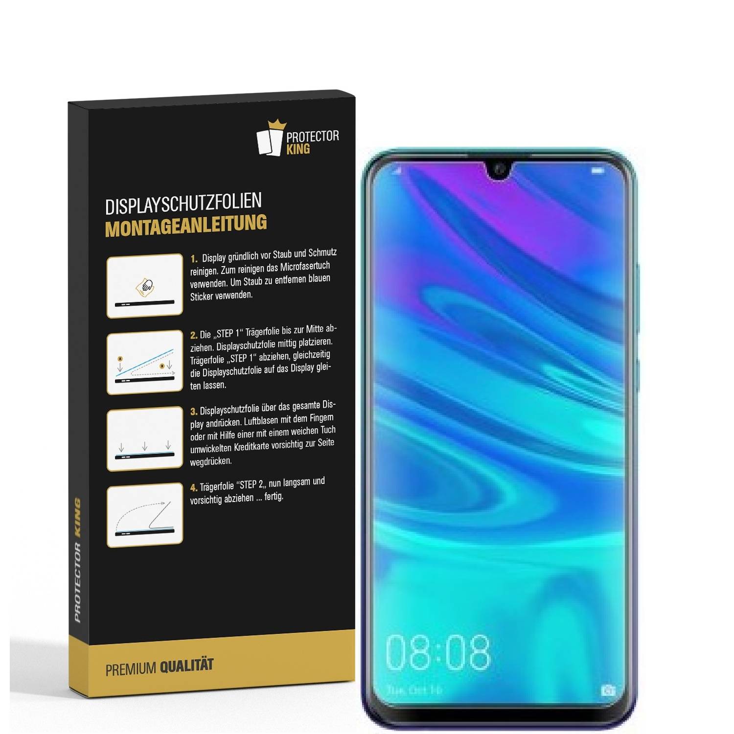 3x Panzerfolie für Huawei P Smart 2020 ANTI-SCHOCK Displayschutzfolie MATT