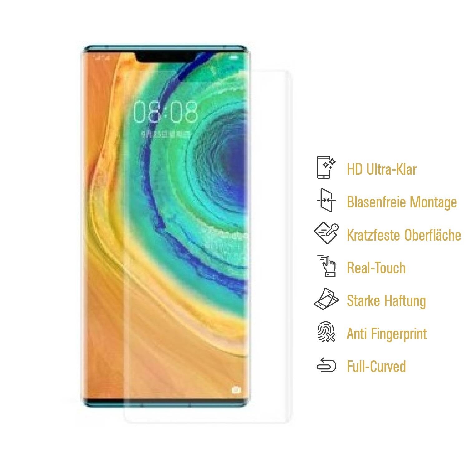 1x Panzerfolie für Huawei Mate 30 Pro FULL COVER Displayschutzfolie HD KLAR