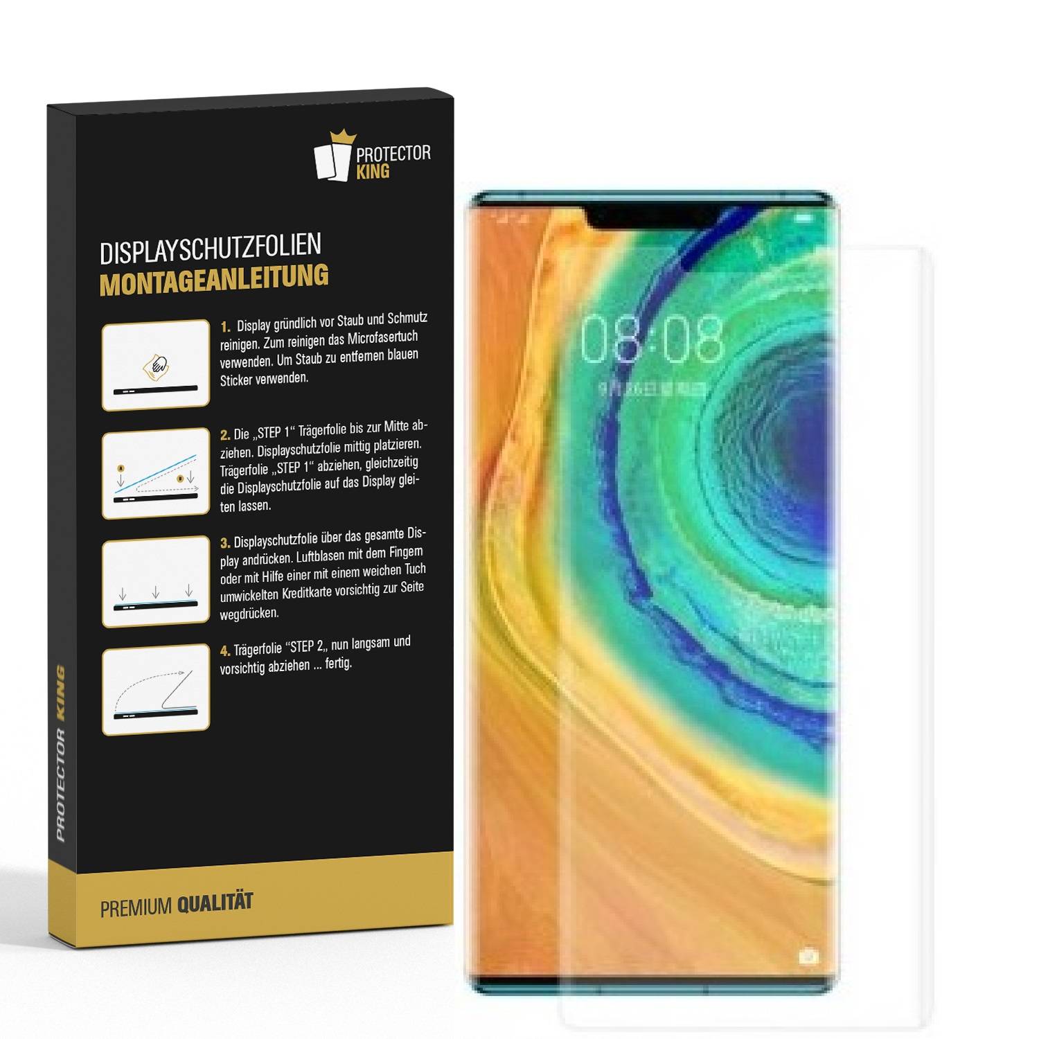6x Displayschutzfolie für Huawei Mate 30 Pro FULL COVER Displayfolie HD KLAR