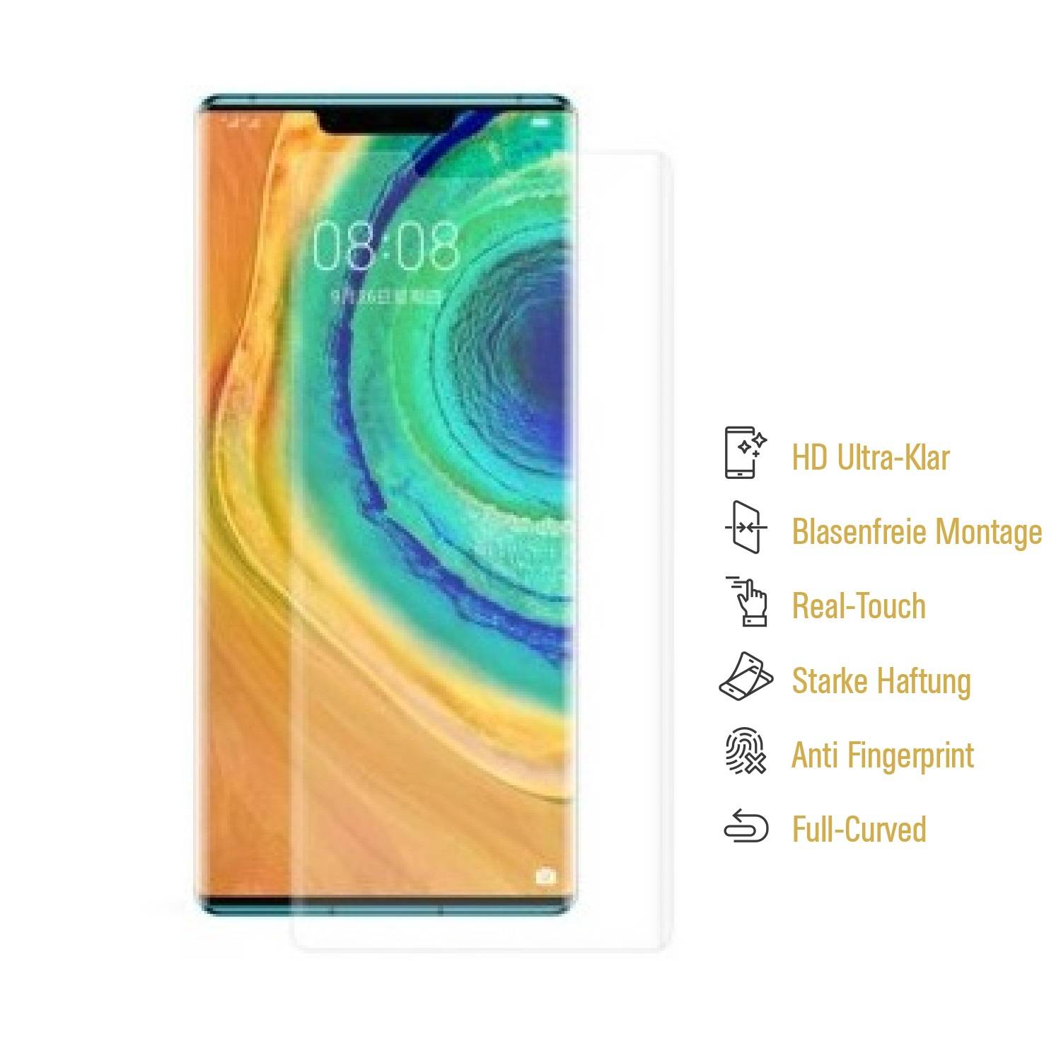 6x Displayschutzfolie für Huawei Mate 30 Pro FULL COVER Displayfolie HD KLAR