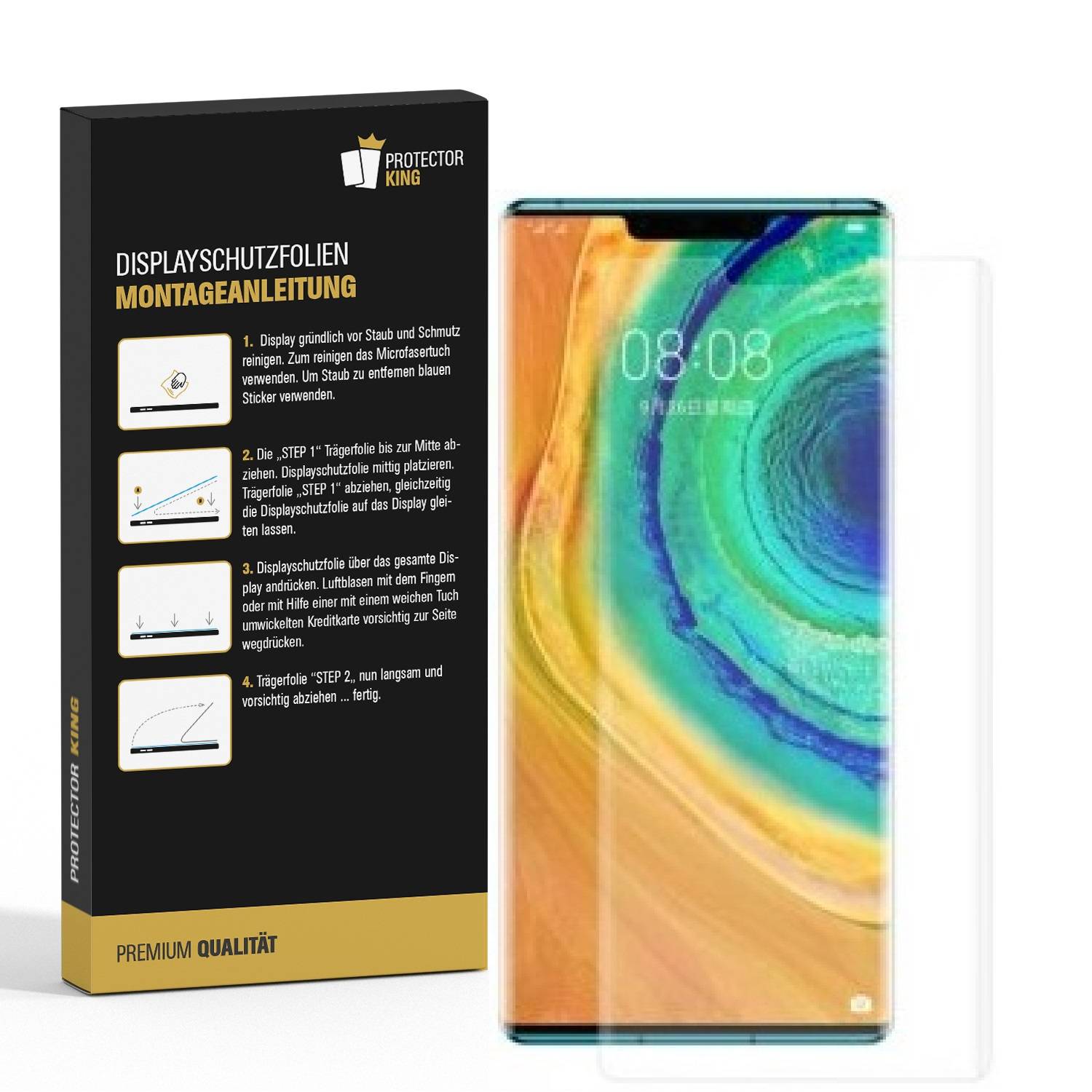 1x Displayschutzfolie für Huawei Mate 30 Pro FULL COVER Displayfolie MATT