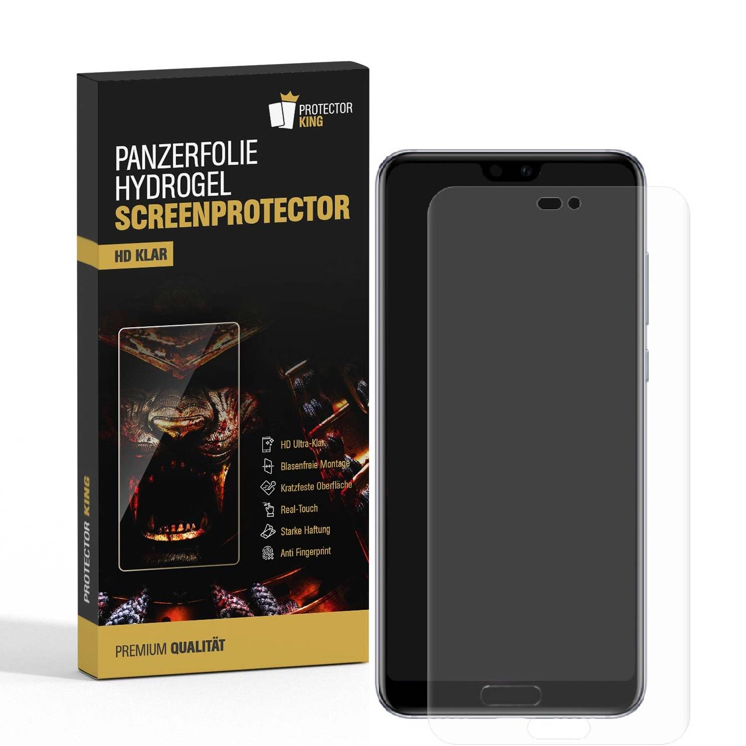 4x Hydrogel-Glass für Huawei P20 Pro Selbstheilend für Micro Kratzer 3D KLAR Panzerfolie Displayschutz Schutzfolie Screen-Protector