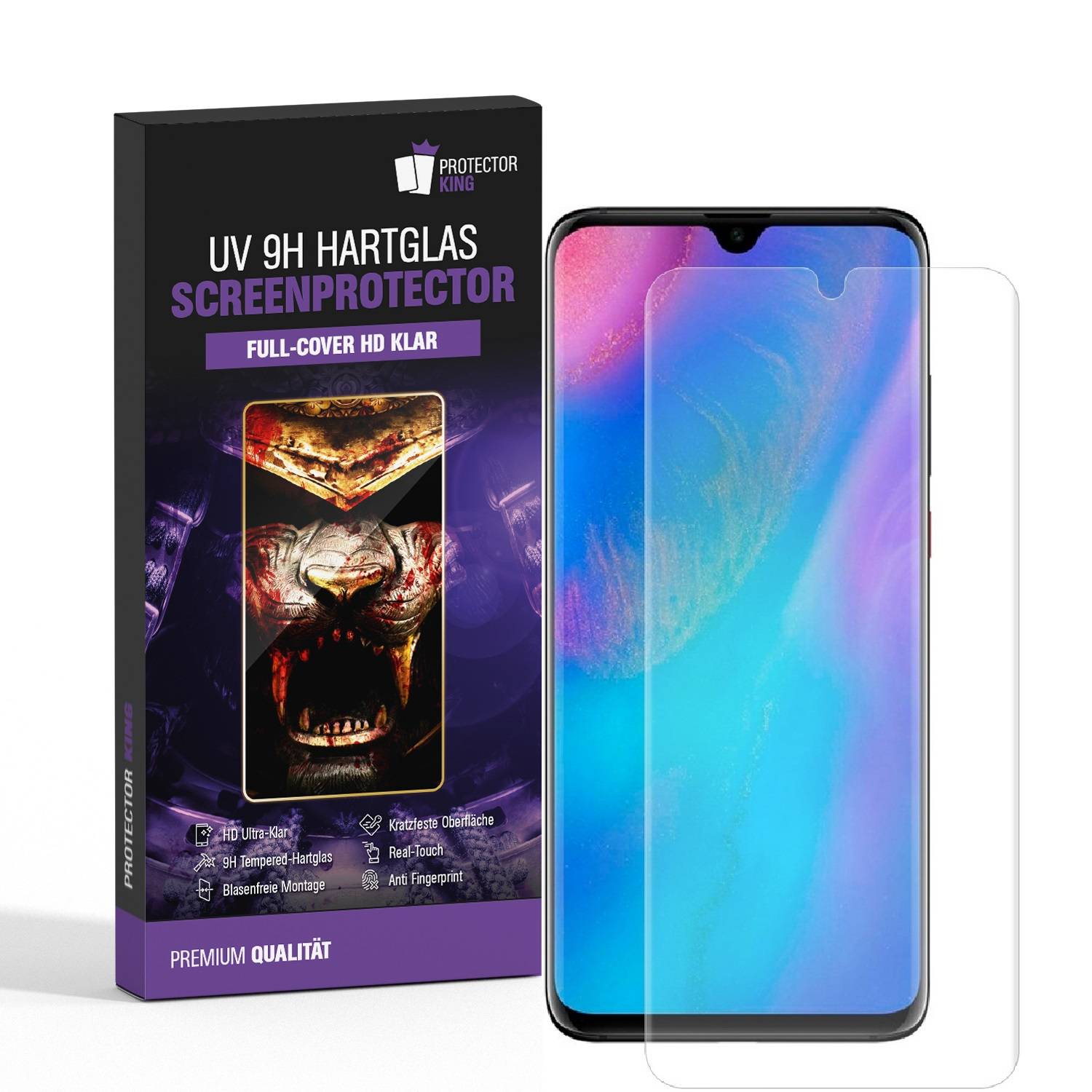 Kopie von 4x UV-Liquid 9H Panzerglas für Huawei P30 3D KLAR echtes Tempered Panzerhartglas Schutzglas Displayschutz Panzerfolie Schutzfolie Screen