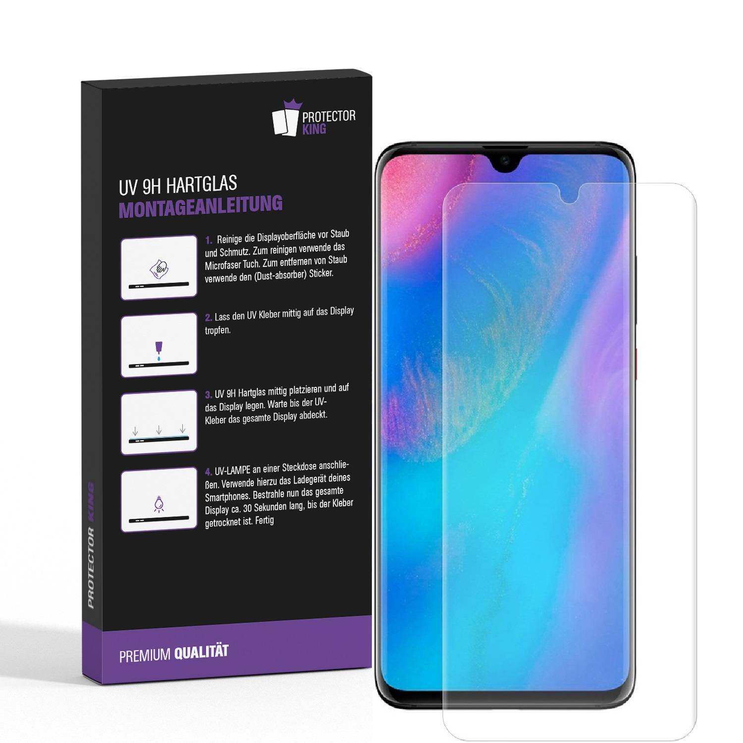 6x 9H Panzerglas für Huawei P30 Lite Full-Screen HD klar UV-Liquid Tempered Glas Displayschutz Schutzglas Screen-Protector
