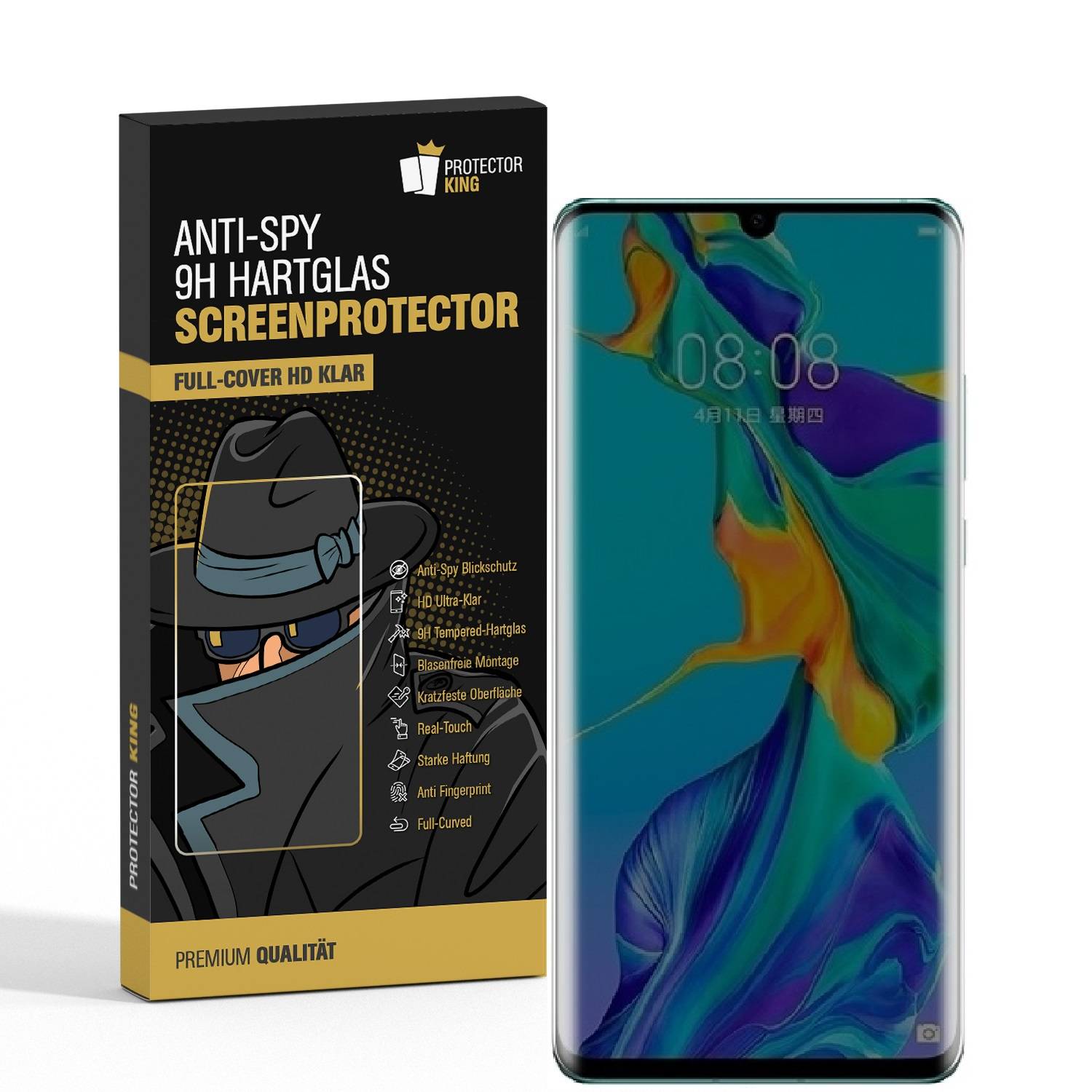 Kopie von 3x Blickschutz 9H Panzerhartglas für Huawei P30 Pro Anti-Spion Displayschutz Panzerfolie Schutzfolie echtes Tempered Panzerglas Schutzglas