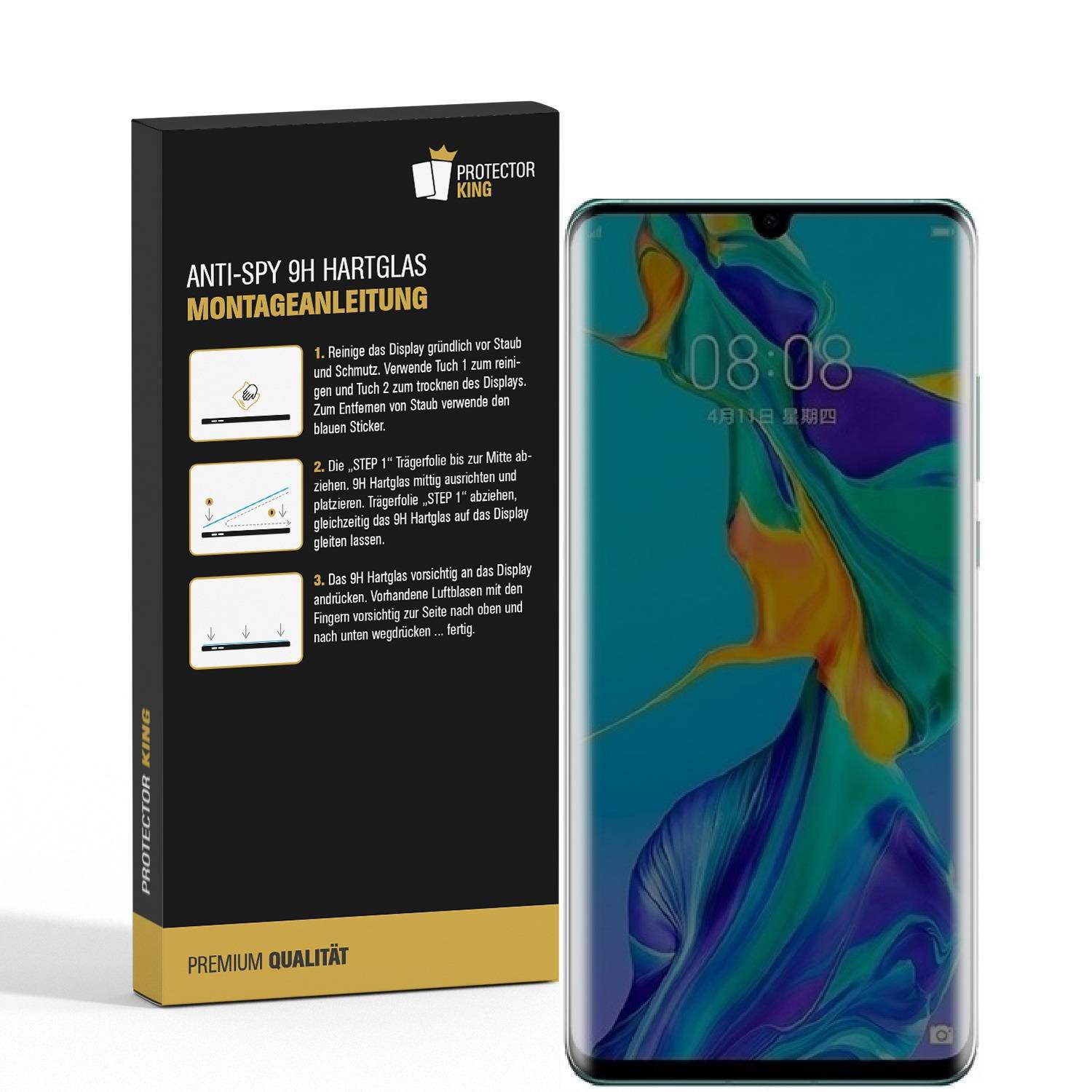 Kopie von 3x Blickschutz 9H Panzerhartglas für Huawei P30 Pro Anti-Spion Displayschutz Panzerfolie Schutzfolie echtes Tempered Panzerglas Schutzglas