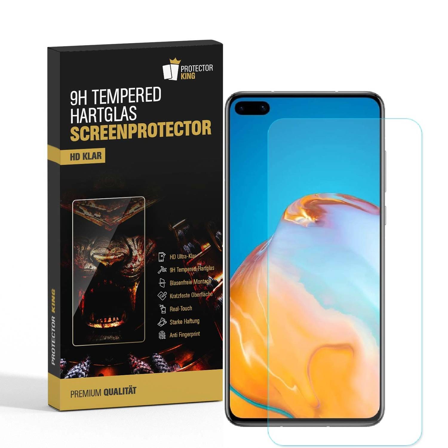 3x 9H Panzerglas für Huawei P40 Displayschutz Panzerfolie Schutzfolie Hartglas Schutzglas Displayglas Tempered Glasfolie Sicherheitsglas Echtglas