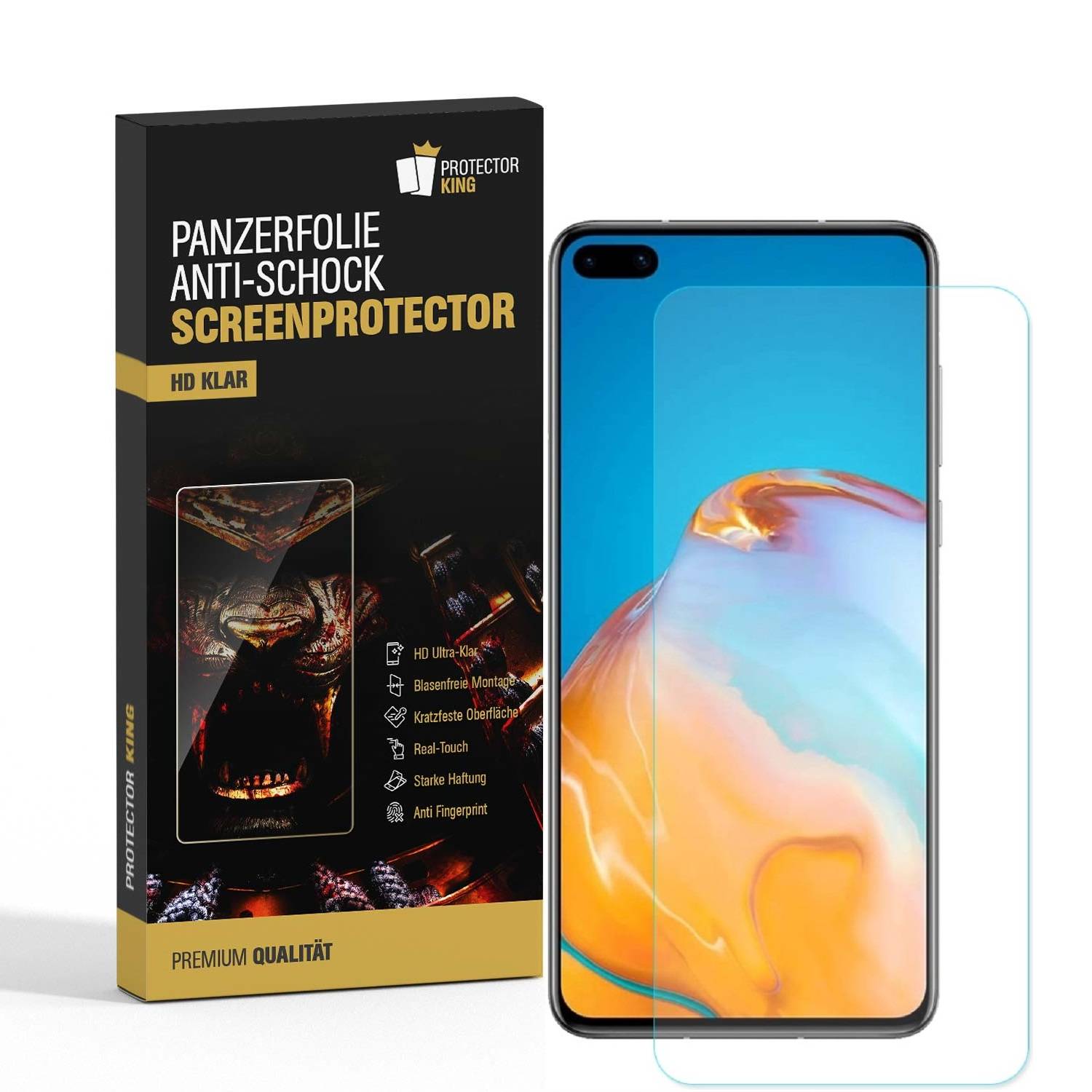 6x Panzerfolie für Huawei P40 ANTI-SHOCK Displayschutz Schutzfolie HD-KLAR PET Kunststoff