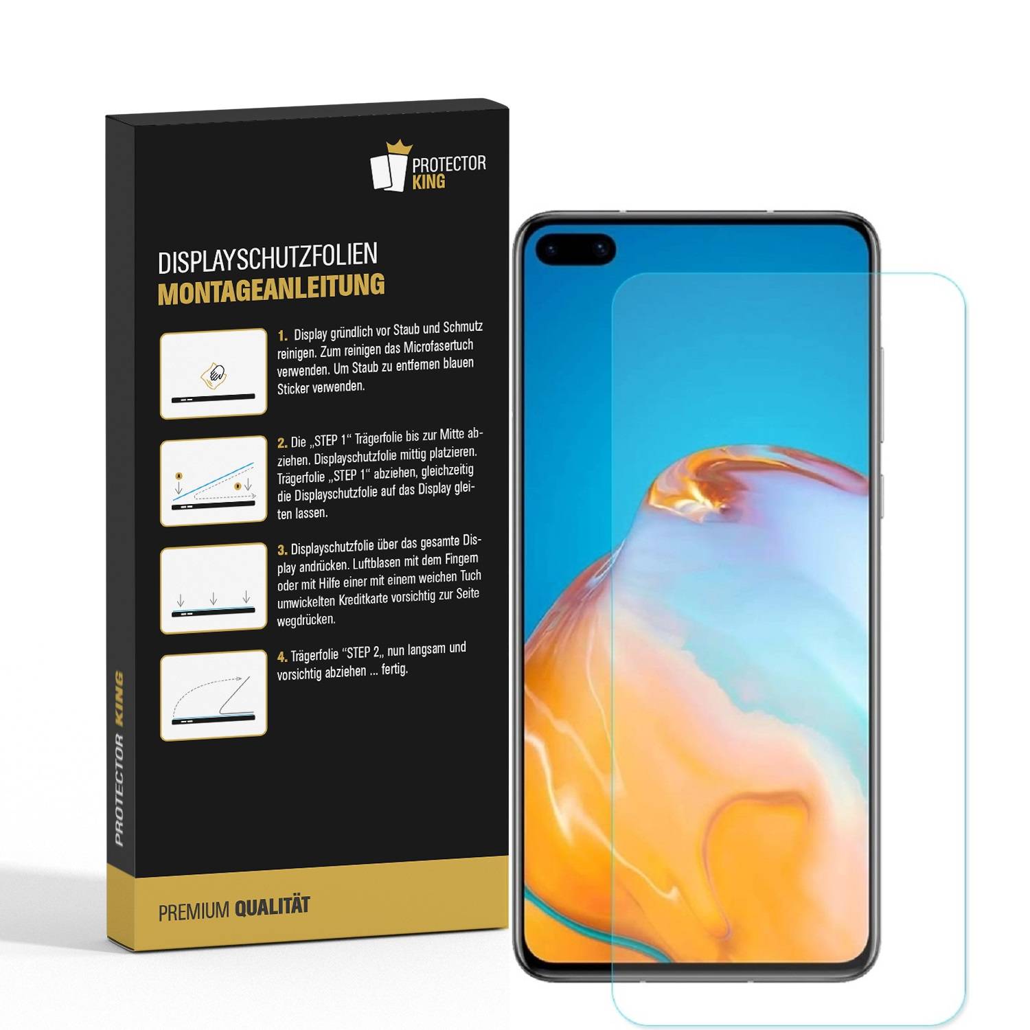 6x Panzerfolie für Huawei P40 ANTI-SHOCK Displayschutz Schutzfolie HD-KLAR PET Kunststoff