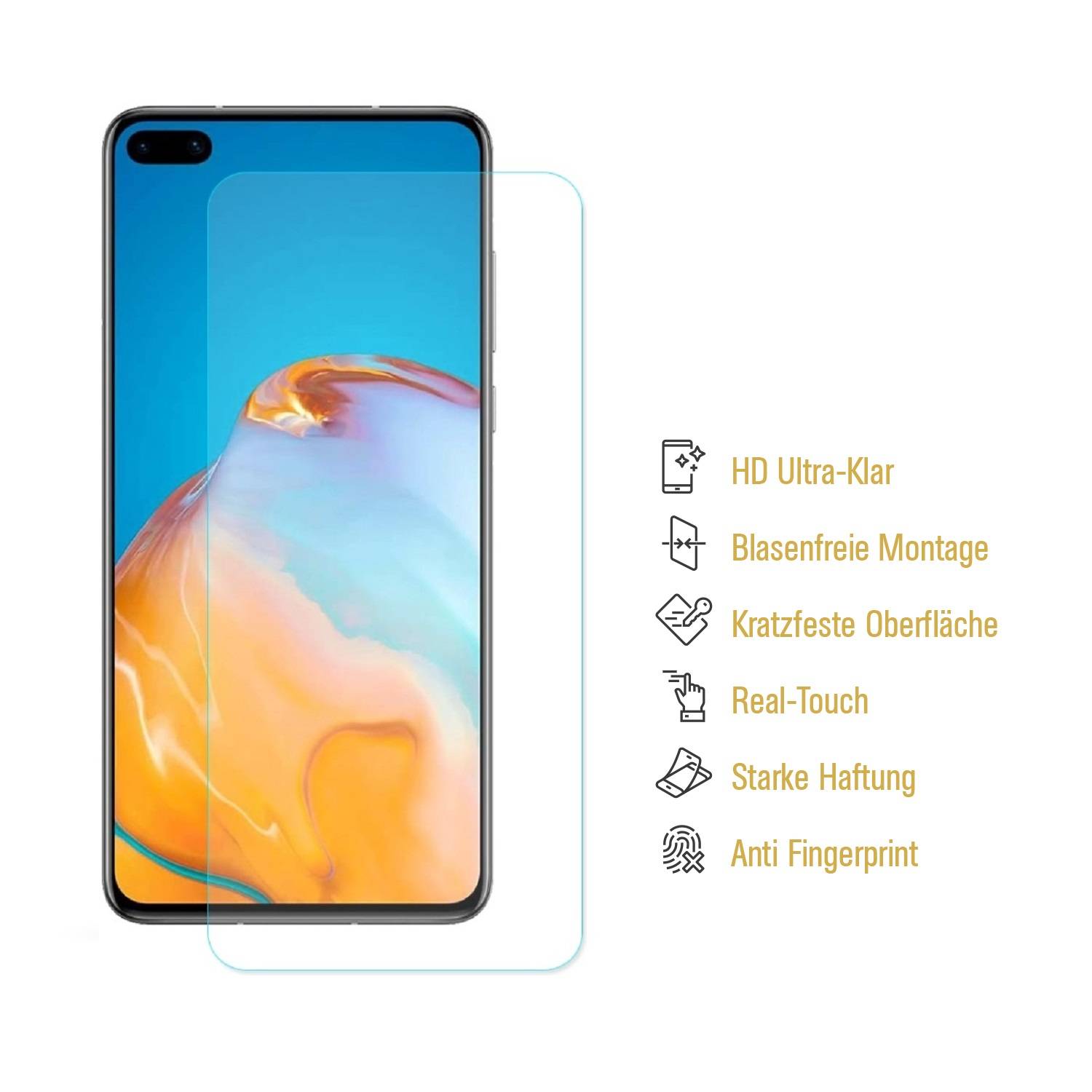 6x Panzerfolie für Huawei P40 ANTI-SHOCK Displayschutz Schutzfolie HD-KLAR PET Kunststoff