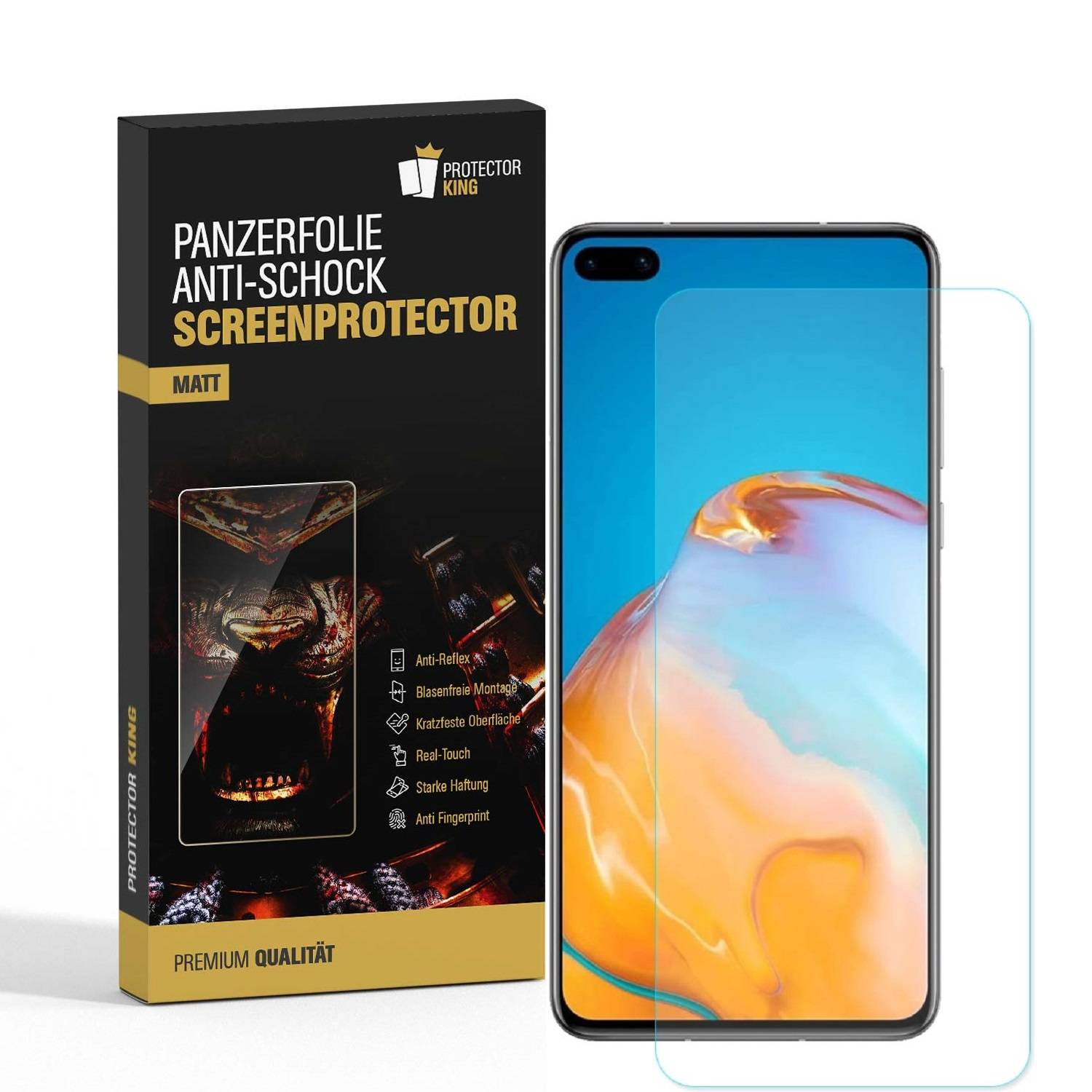 3x Panzerfolie für Huawei P40 ANTI-SCHOCK Displayschutzfolie Displayfolie MATT