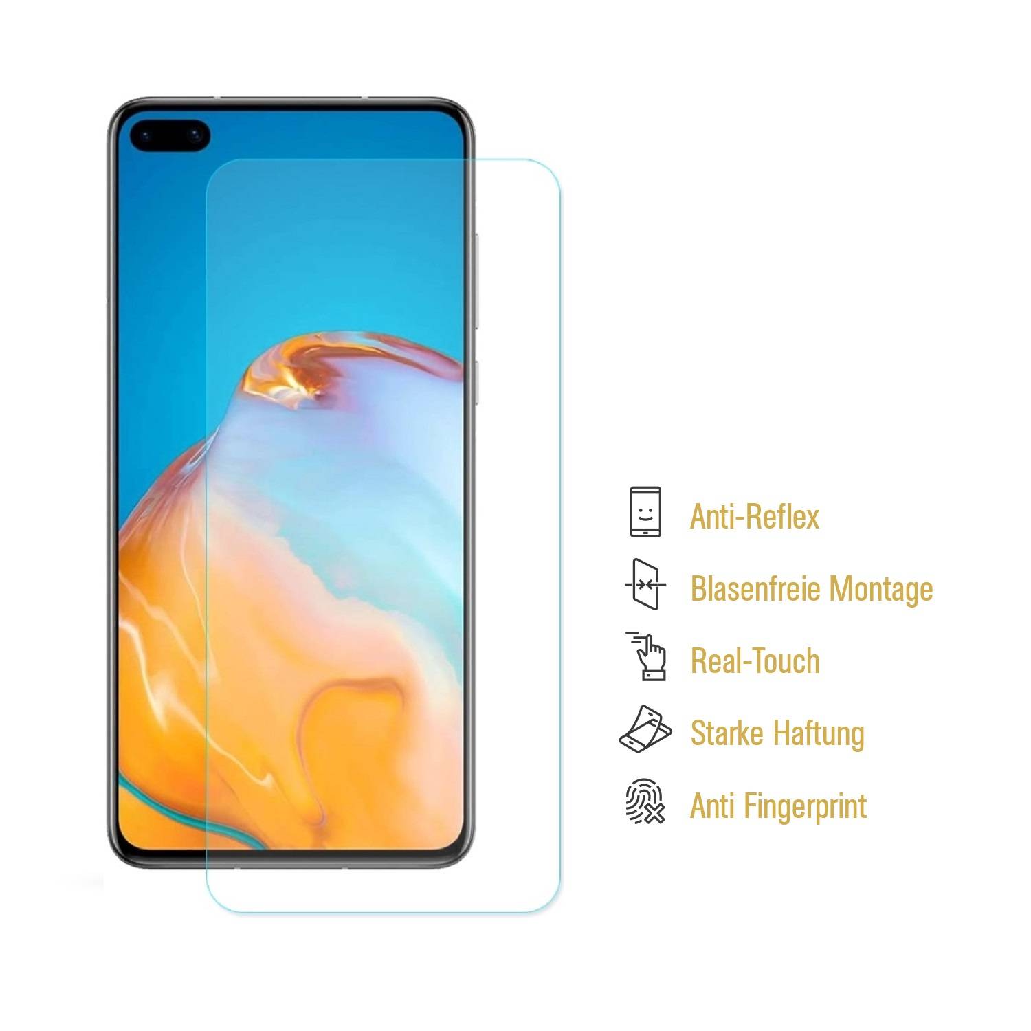 3x Displayschutzfolie für Huawei P40 ANTI-REFLEX Displayfolie MATT