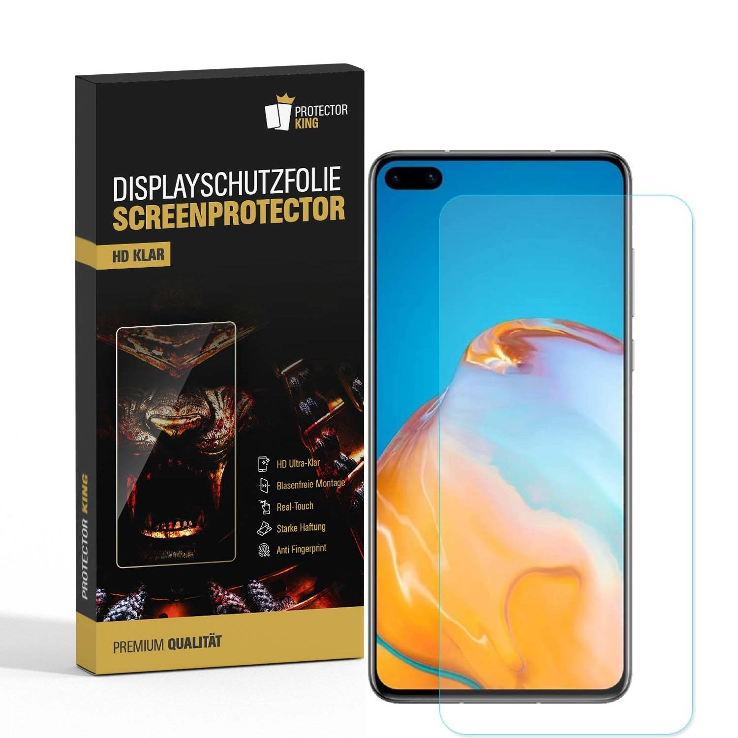 2x Displayschutzfolie für Huawei P40 Displayfolie Display HD ULTRA KLAR