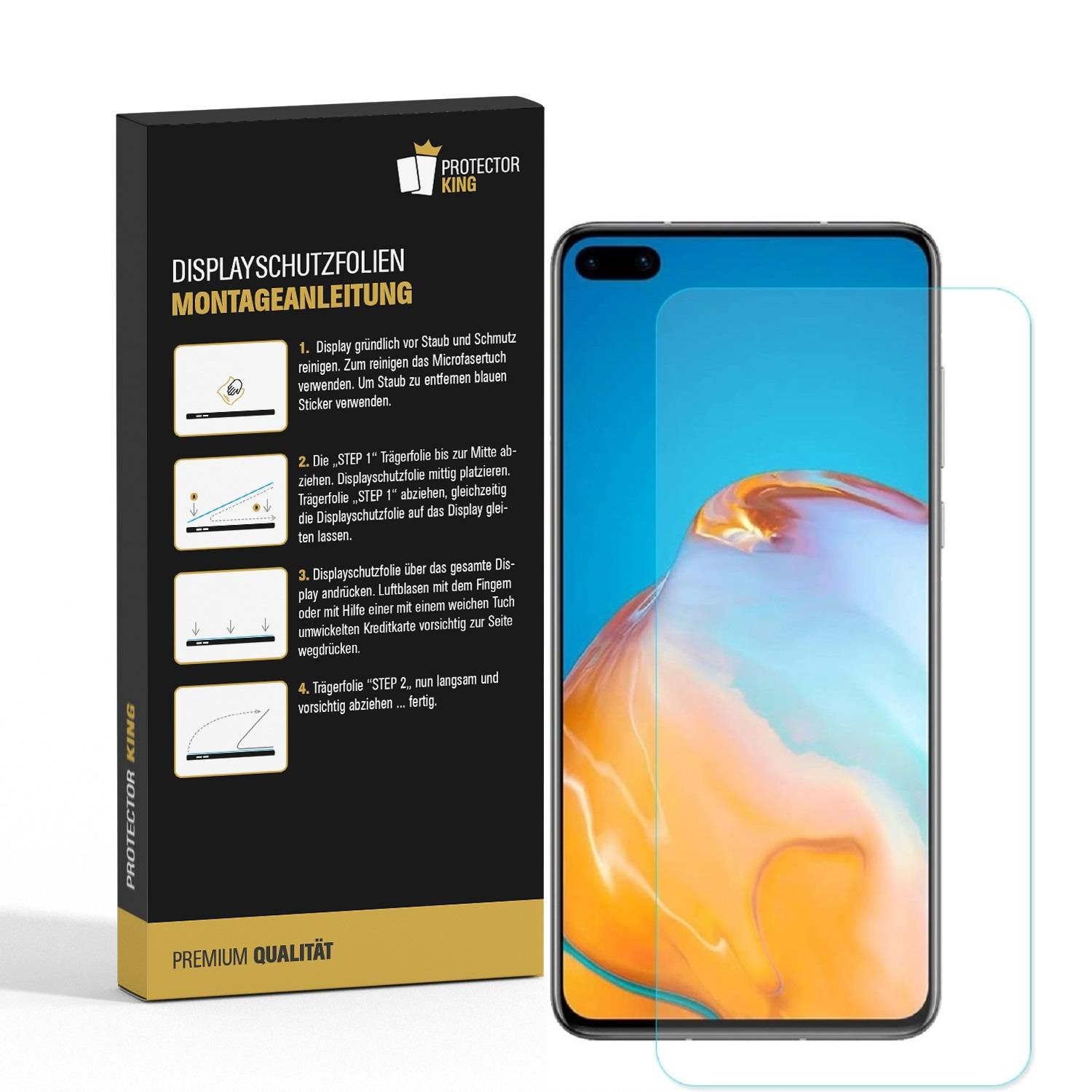 3x Displayschutzfolie für Huawei P40 Displayfolie Display HD ULTRA KLAR